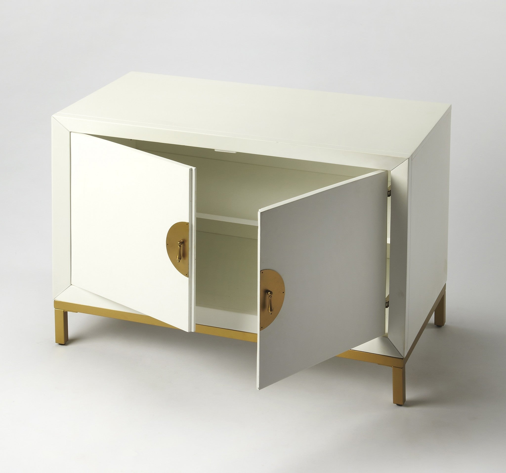 Monika White & Gold Accent Chest