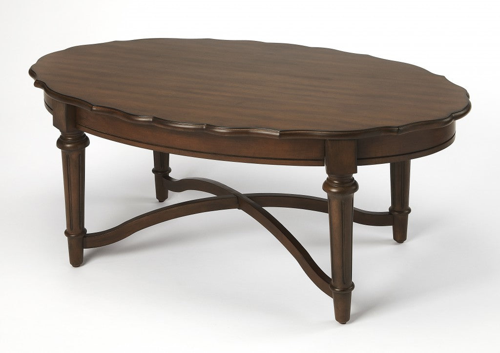 Dark Brown Oval Coffee Table