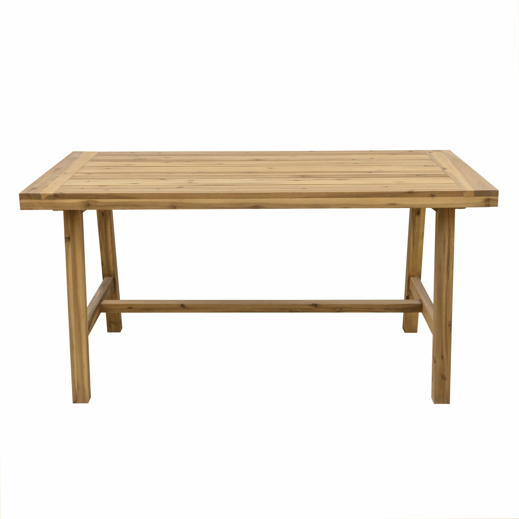 Natural Wood Dining Table with Leg Support