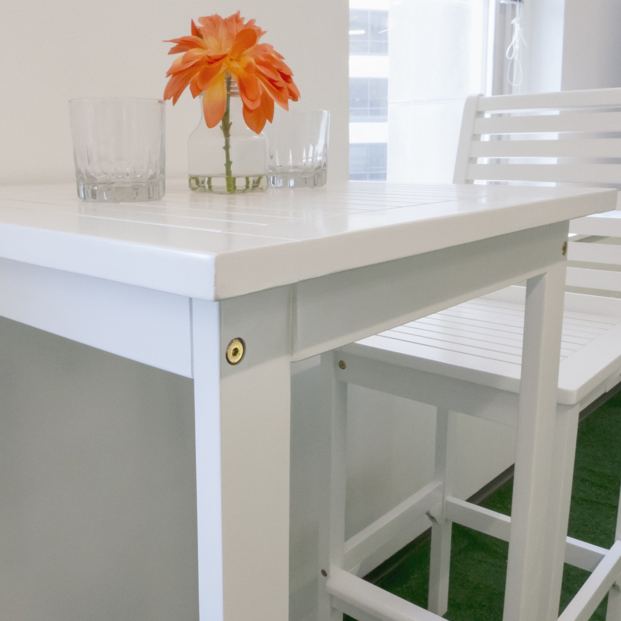 White Square Bar Table