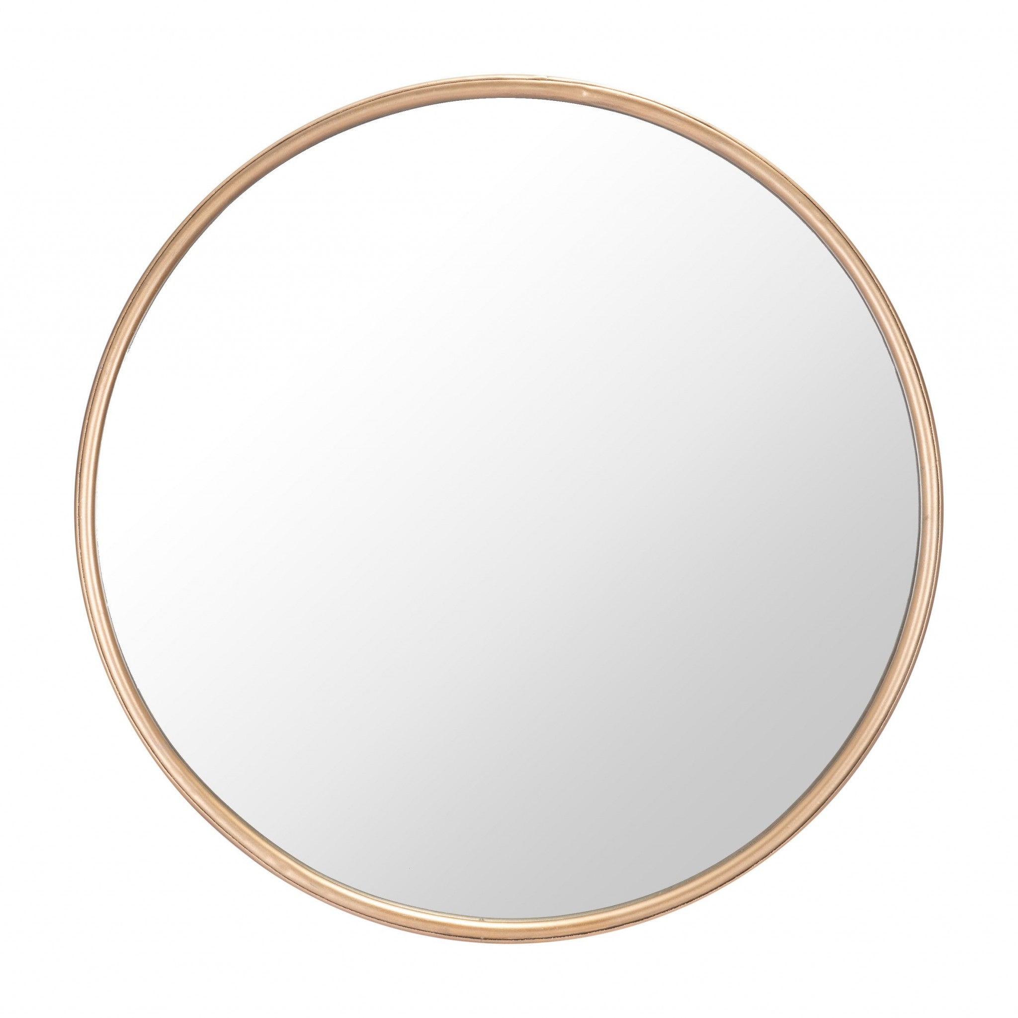 Full Size Gold Round Mirror