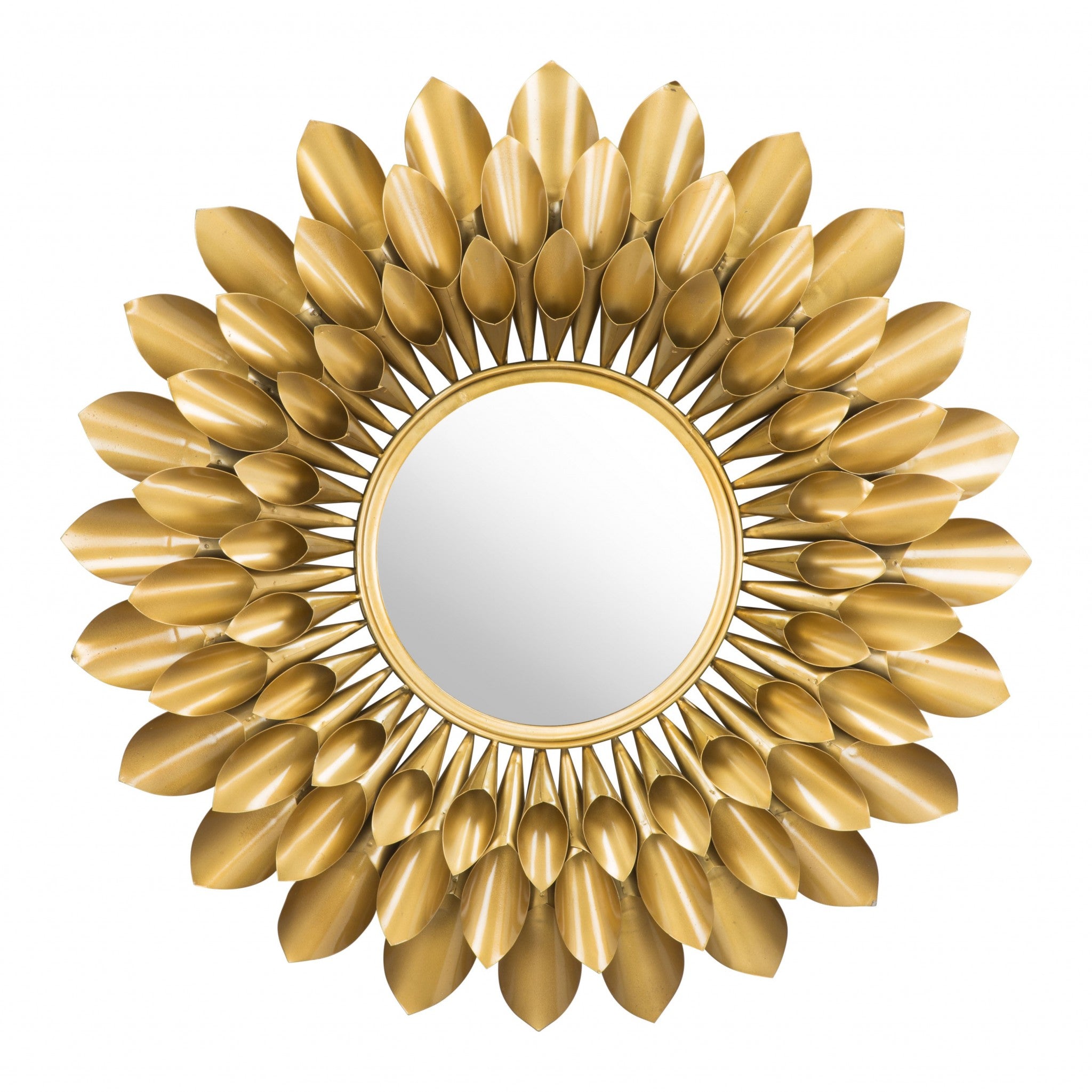 Gold Sunflower Round Mirror