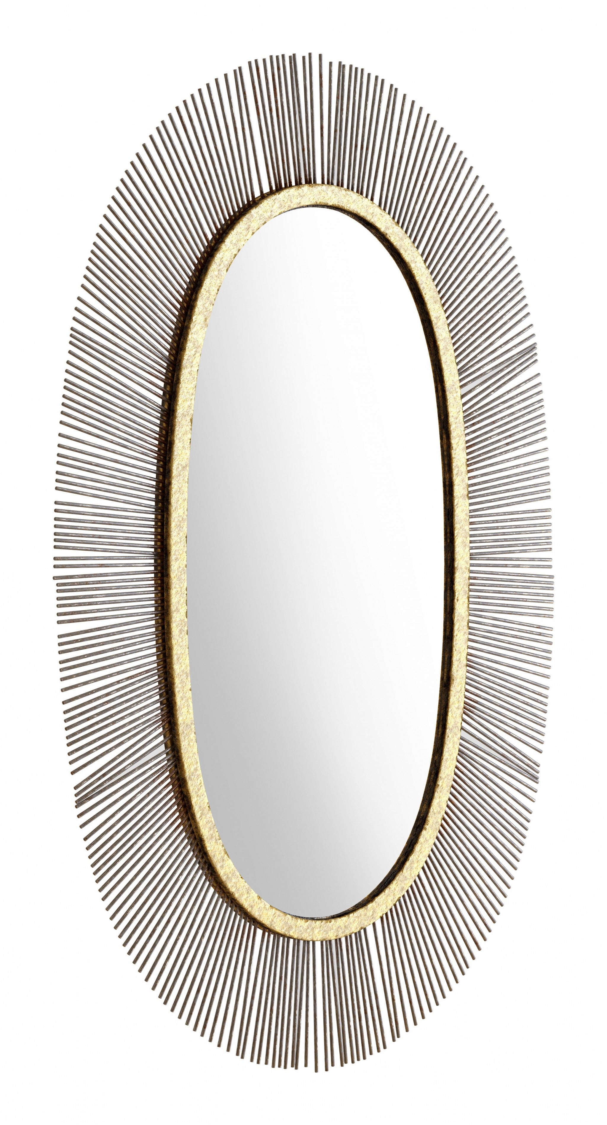 Black and Gold Oval Mirror