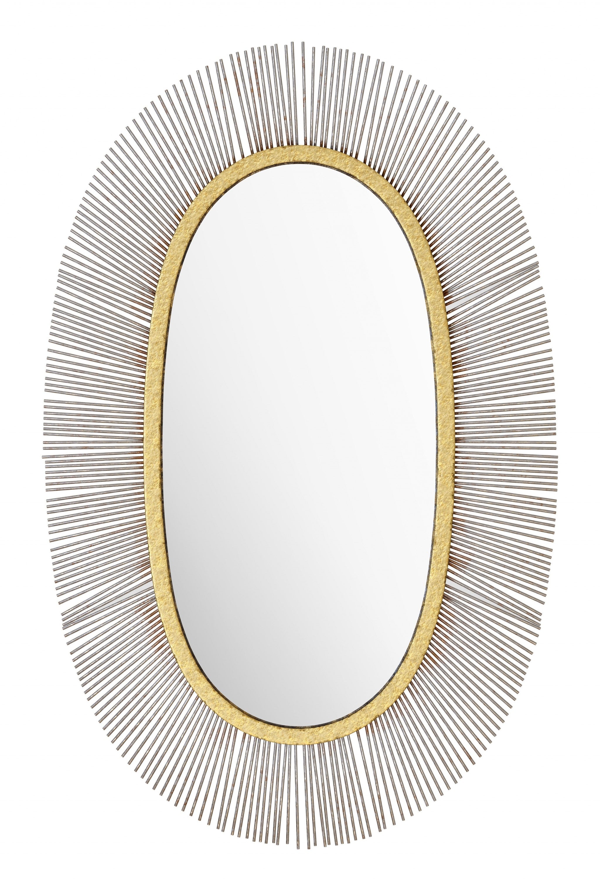 Black and Gold Oval Mirror