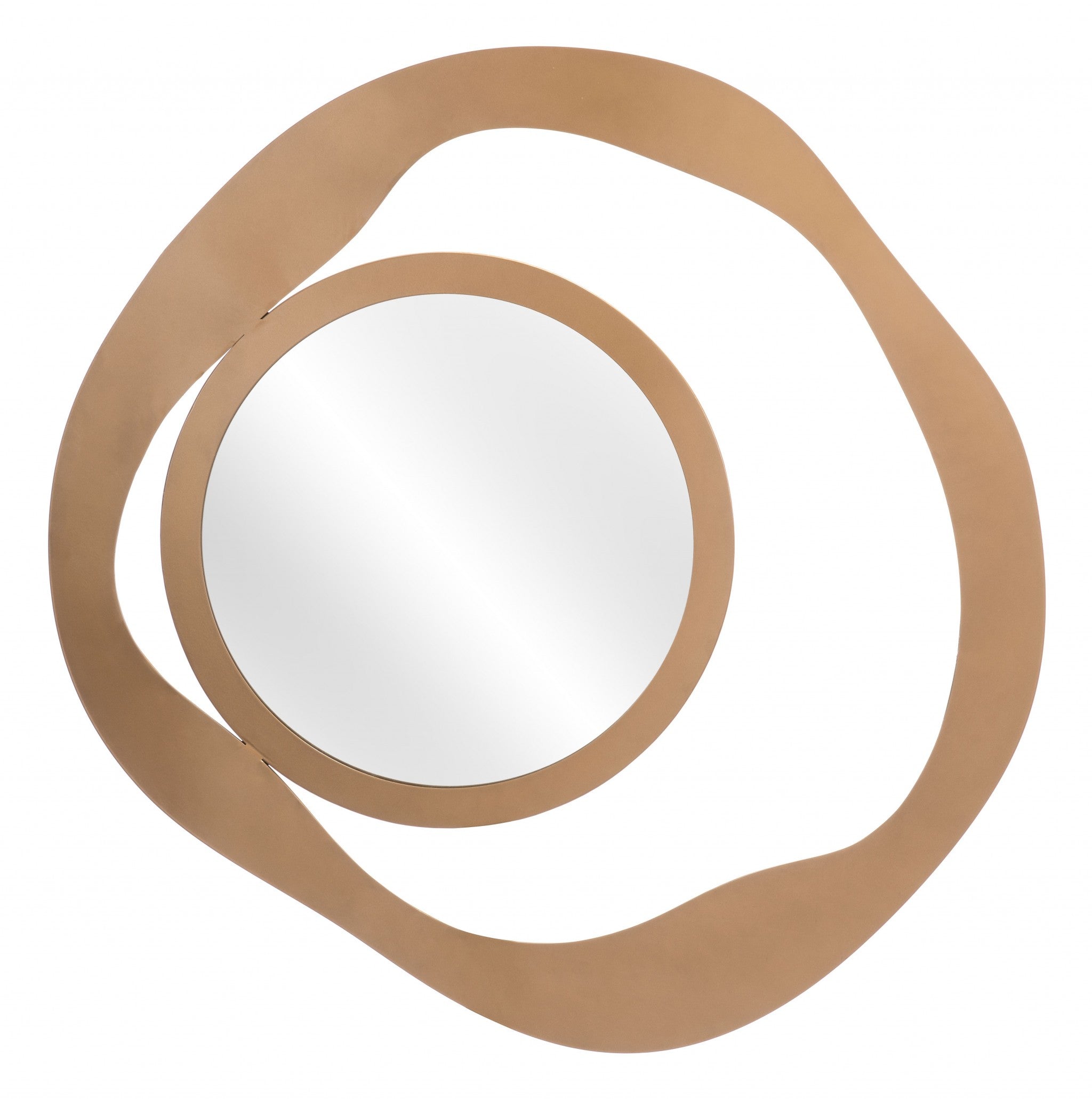 Spiro Contemporary Gold Round Mirror