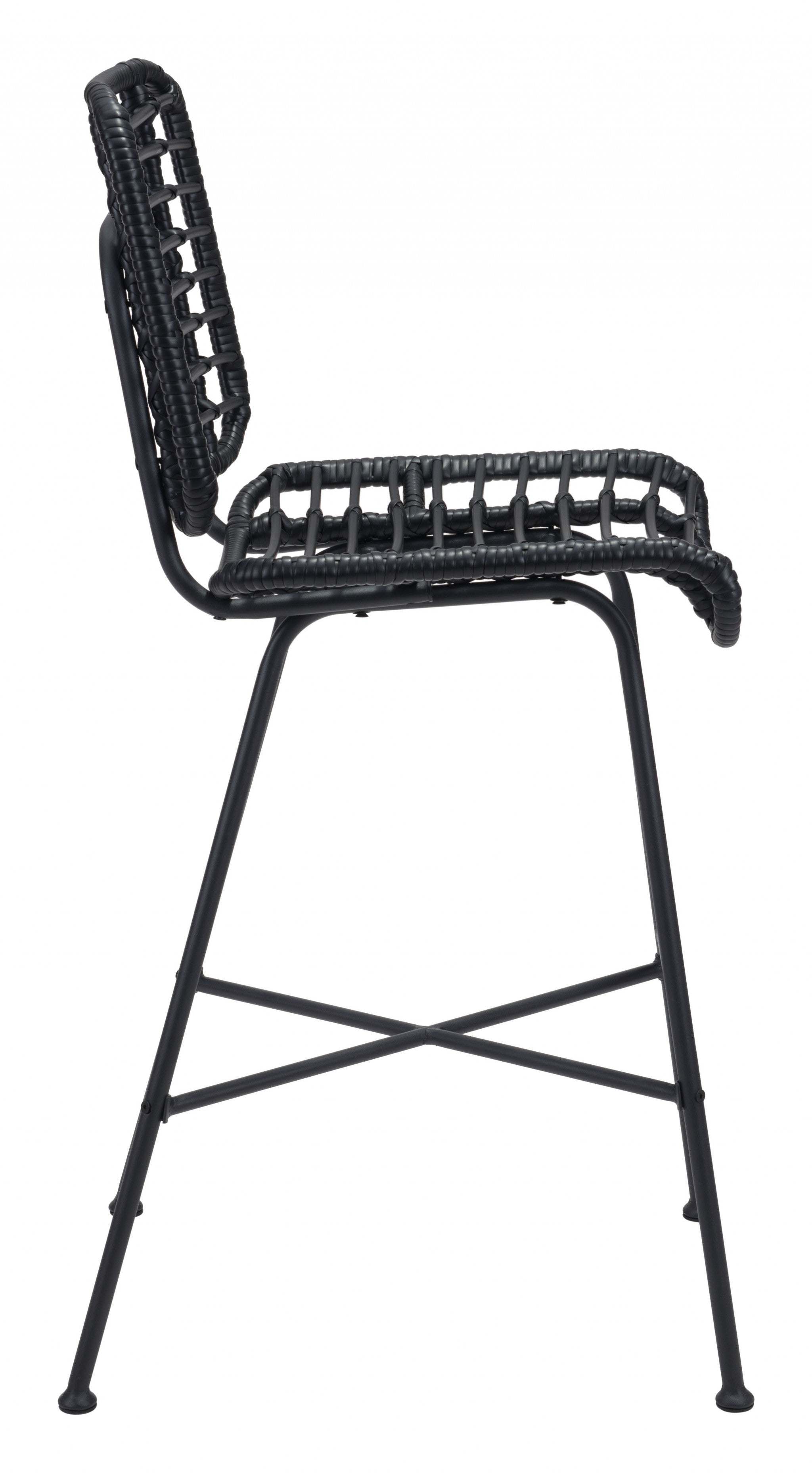 Woven Black Bar Chair