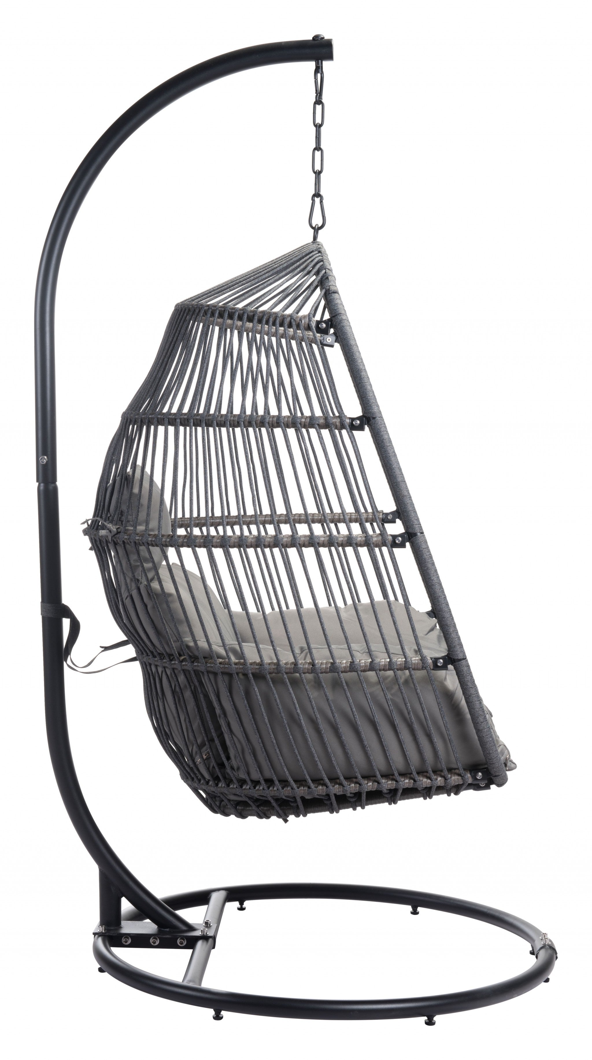 Basket Weave Gray Hanging Chair