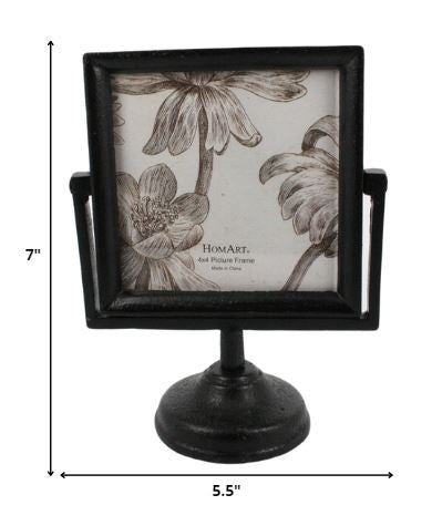 4x4 Petite Black Metal Pedestal Frame