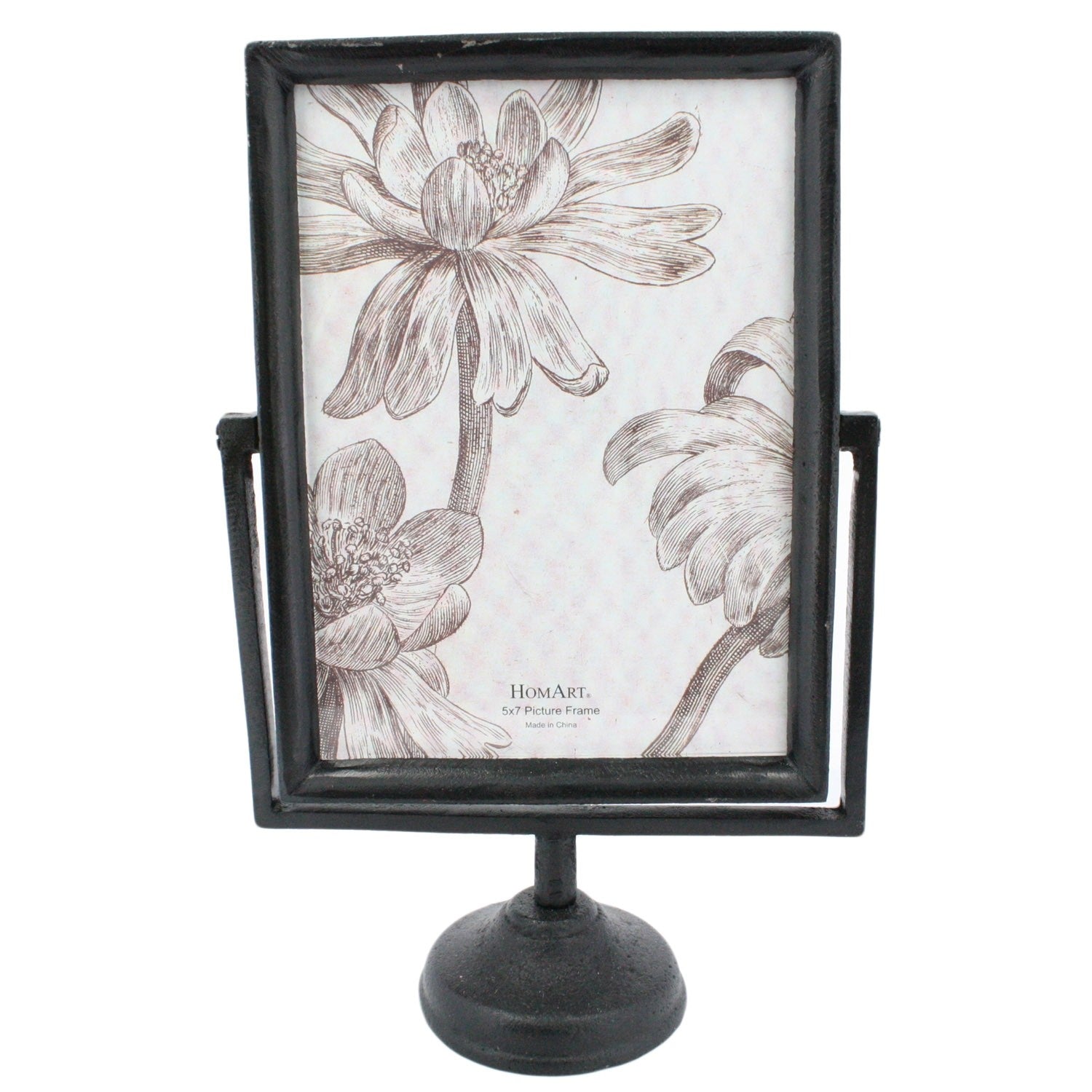 5x7 Black Metal Vertical Pedestal Frame