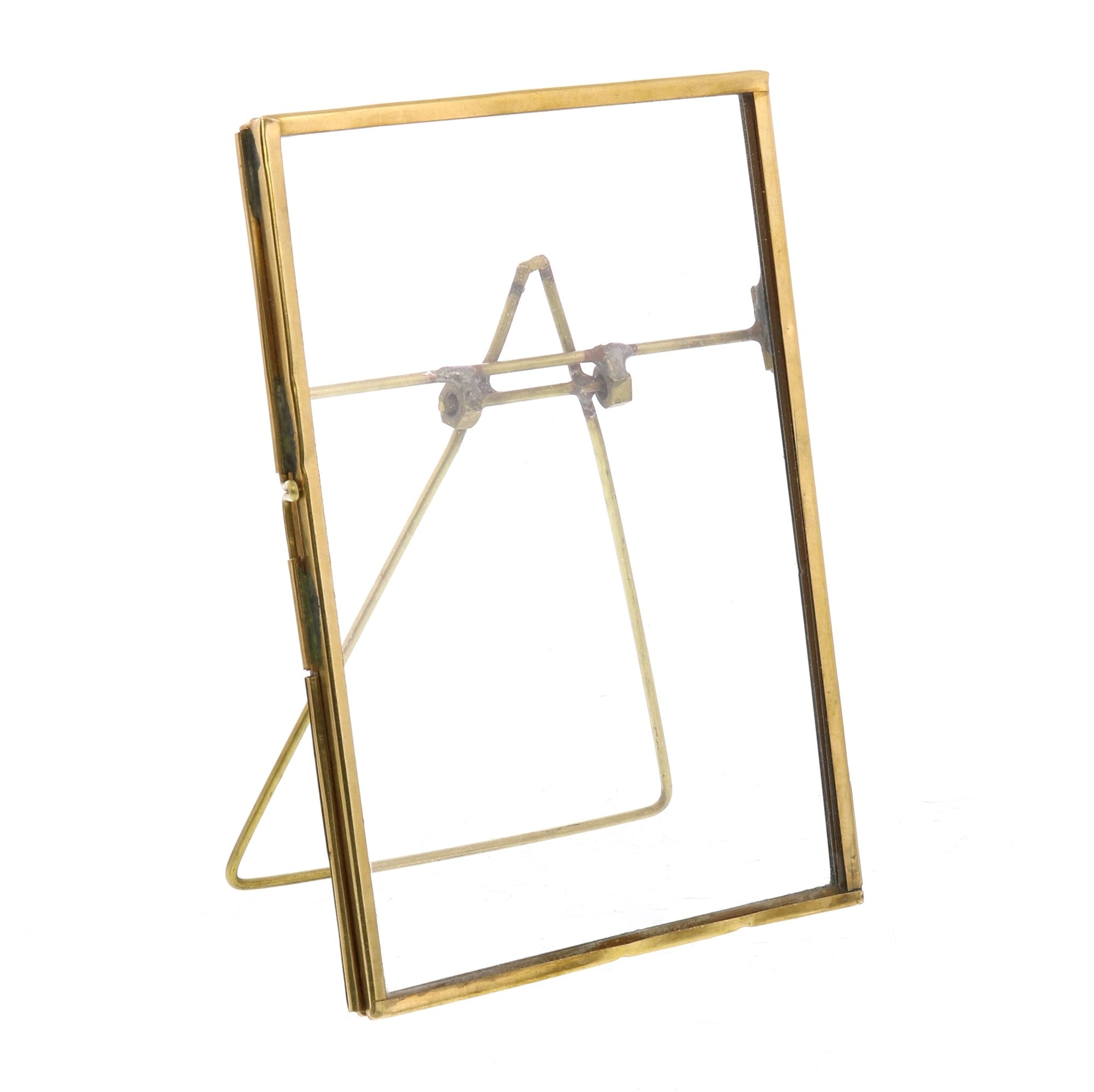 4x6 Gold Metal Vertical Glass Frame