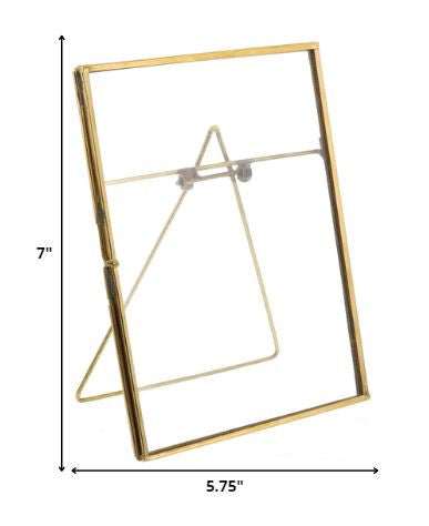 5x7 Jumbo Gold Metal Vertical Glass Frame