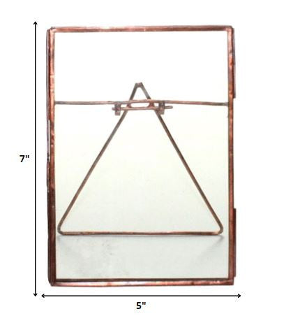 5x7 Copper Metal Vertical Glass Frame