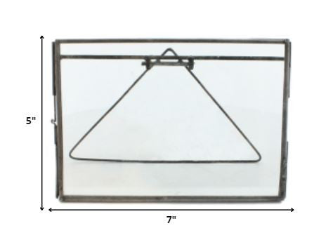 5x7 Silver Metal Horizontal Glass Frame