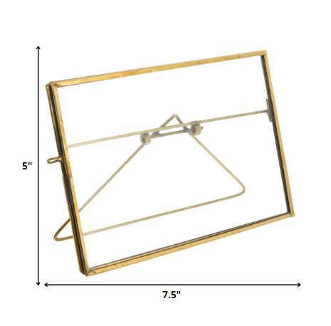 5x7 Jumbo Gold Metal Horizontal Glass Frame