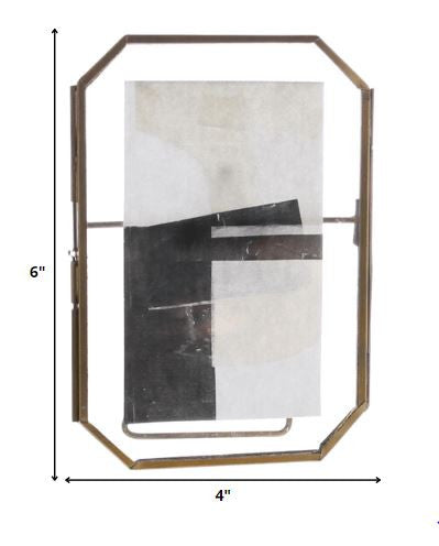 4x6 Gold Metal Hexagonal Glass Frame