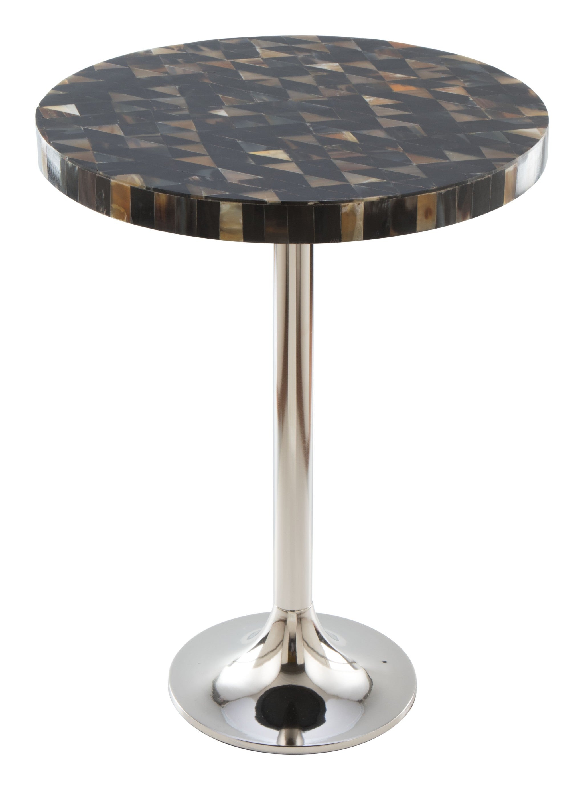 Dark Mother of Pearl Round Side Table