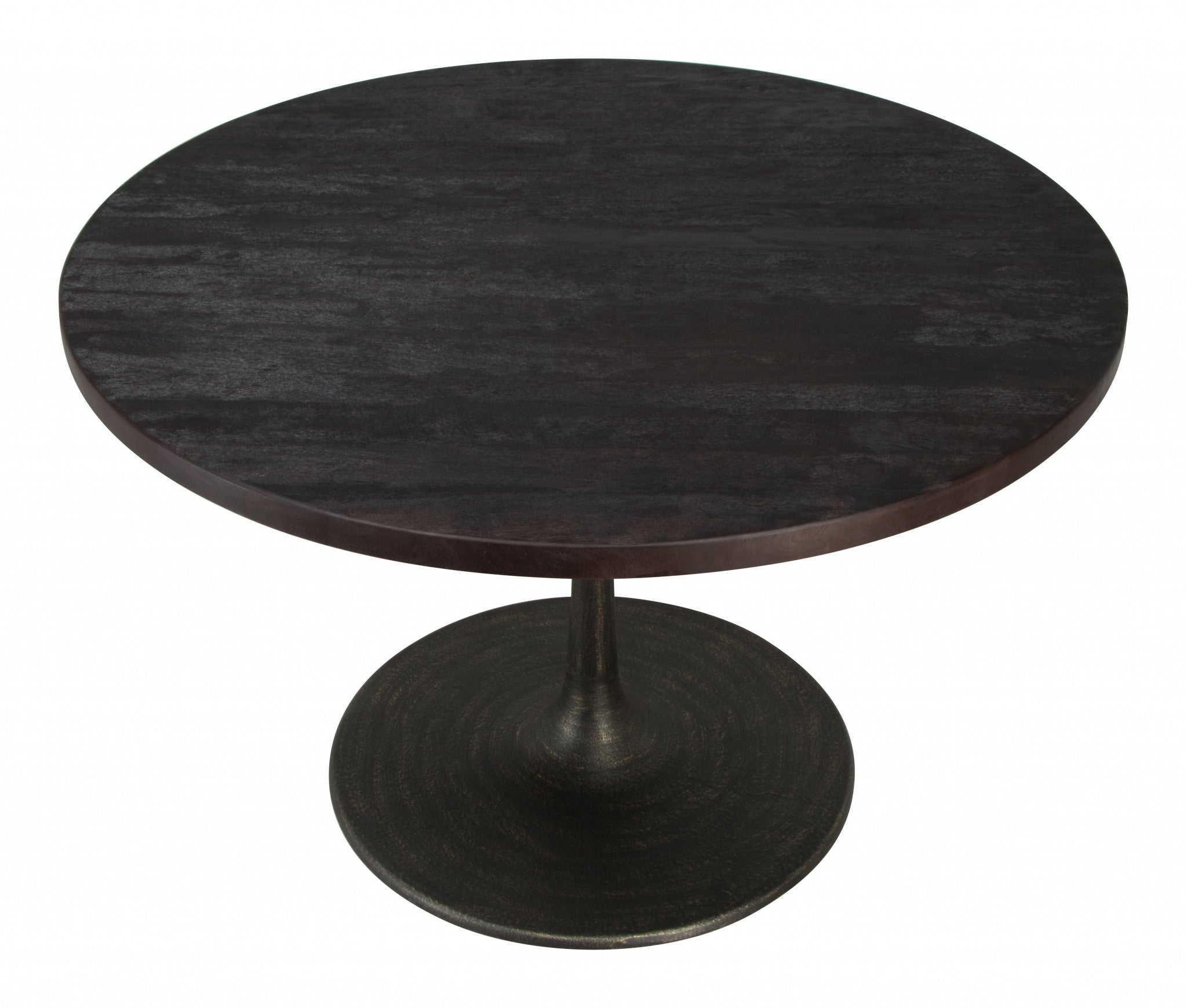 Black Solid Wood Round Pedestal Dining Table