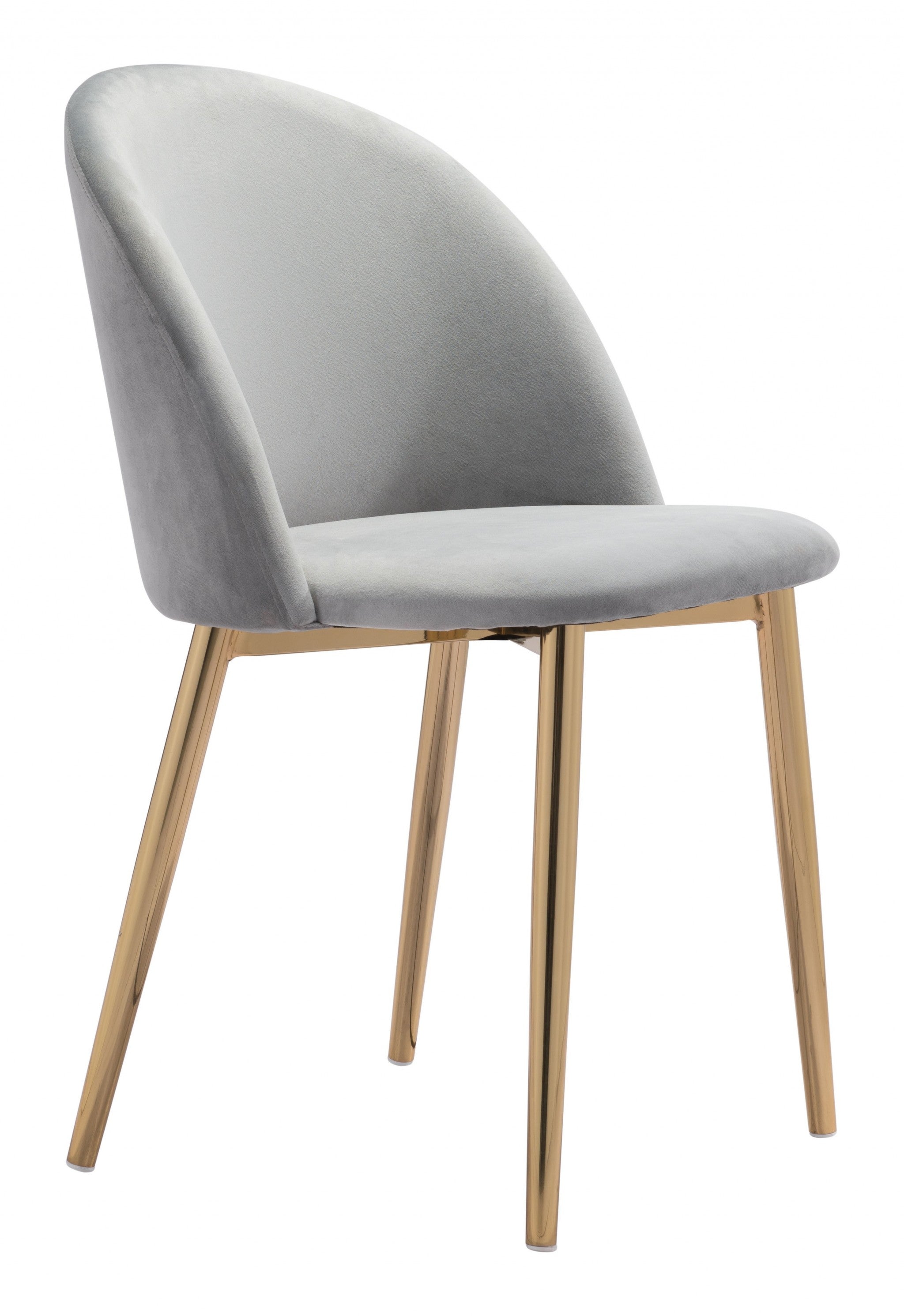 Set of Two Pale Gray and Gold Modern Pringle Dining Chairs