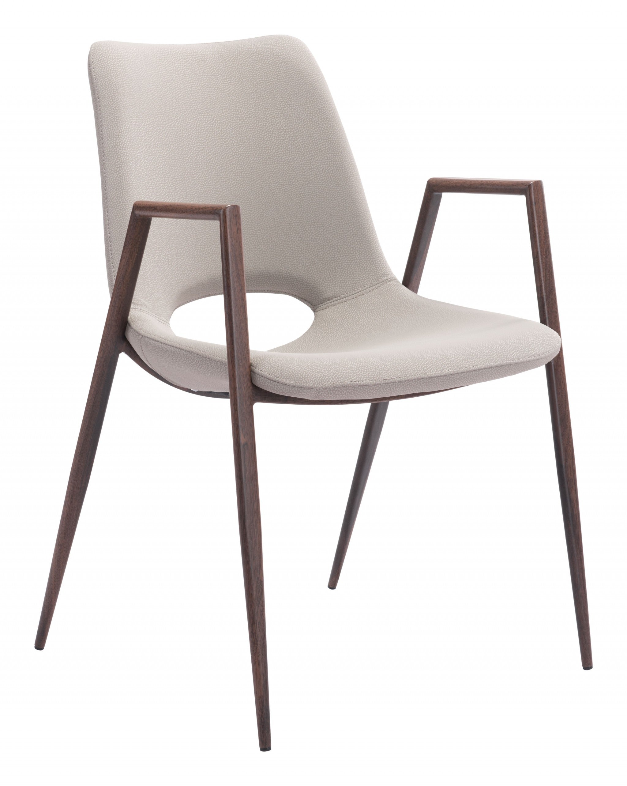 Set of Two Ivory Retro Modern Funk Dining Chairs