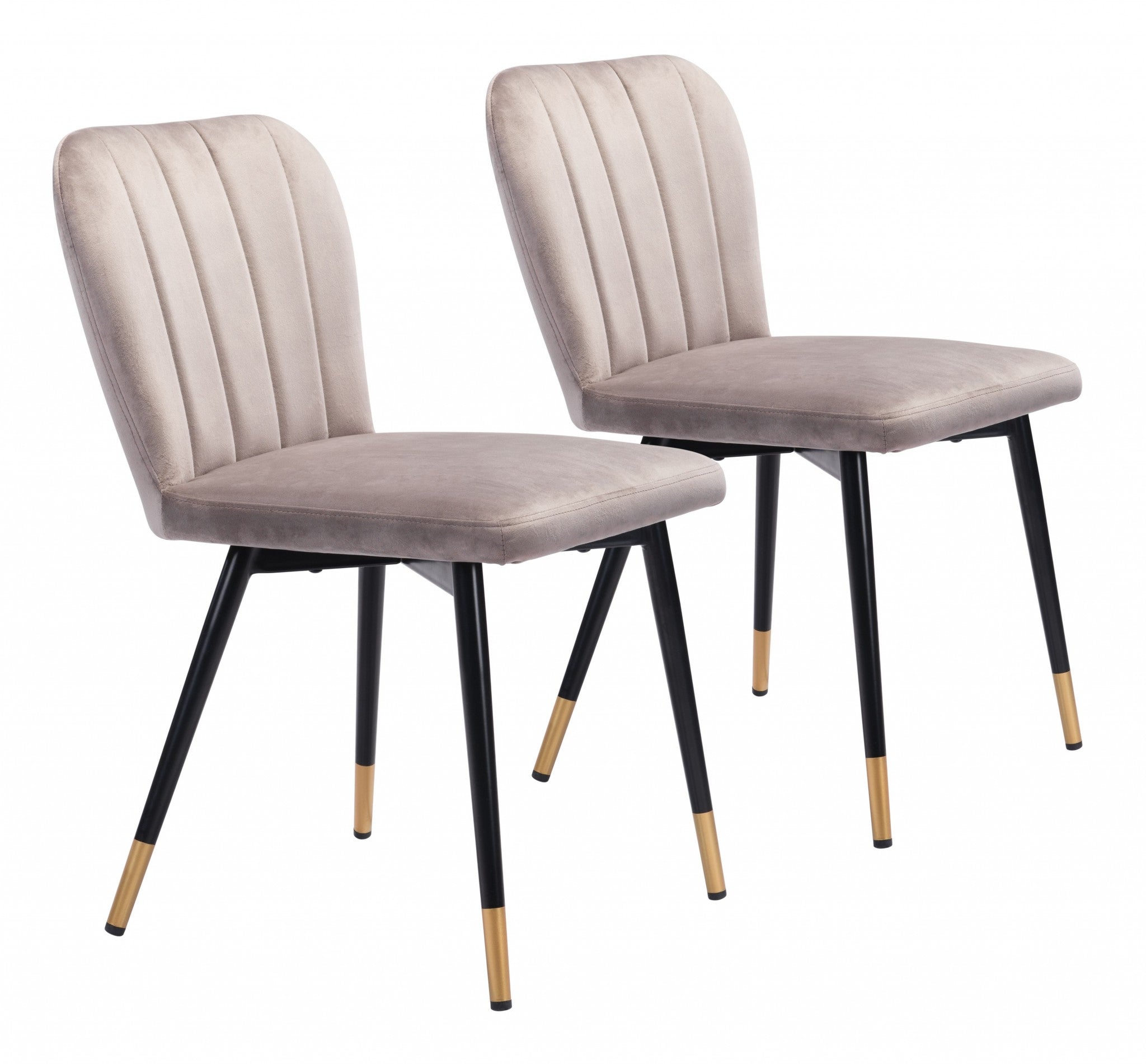 Set of Two Gray and Black Mod Profile Dining Chairs