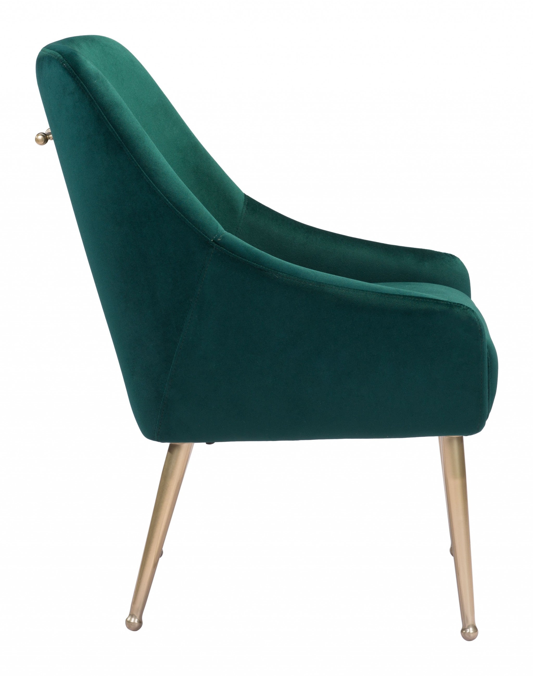 Gold and Forest Green Microfiber Comfy Armchair