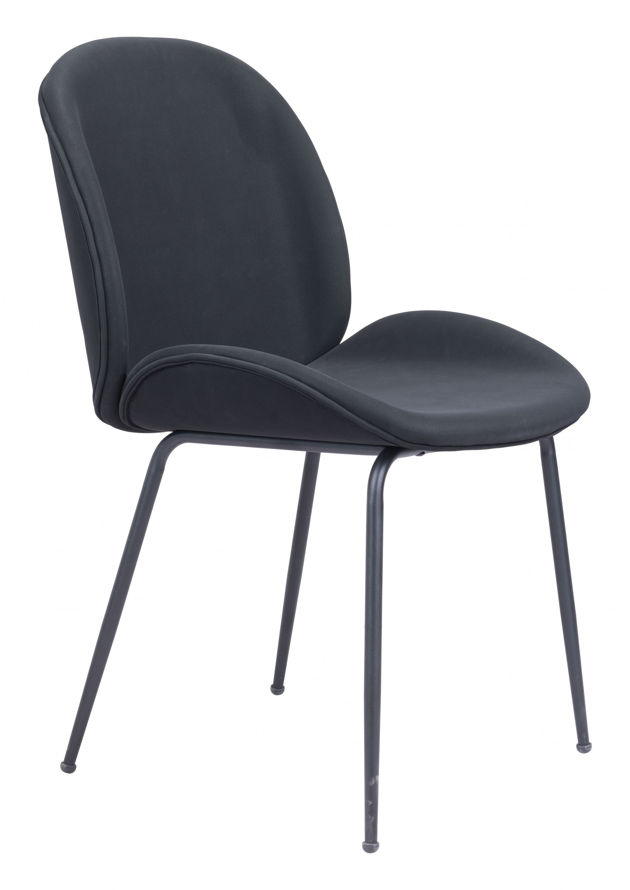 Set of Two Set of Two Contempo Black Velvet Dining Chairs