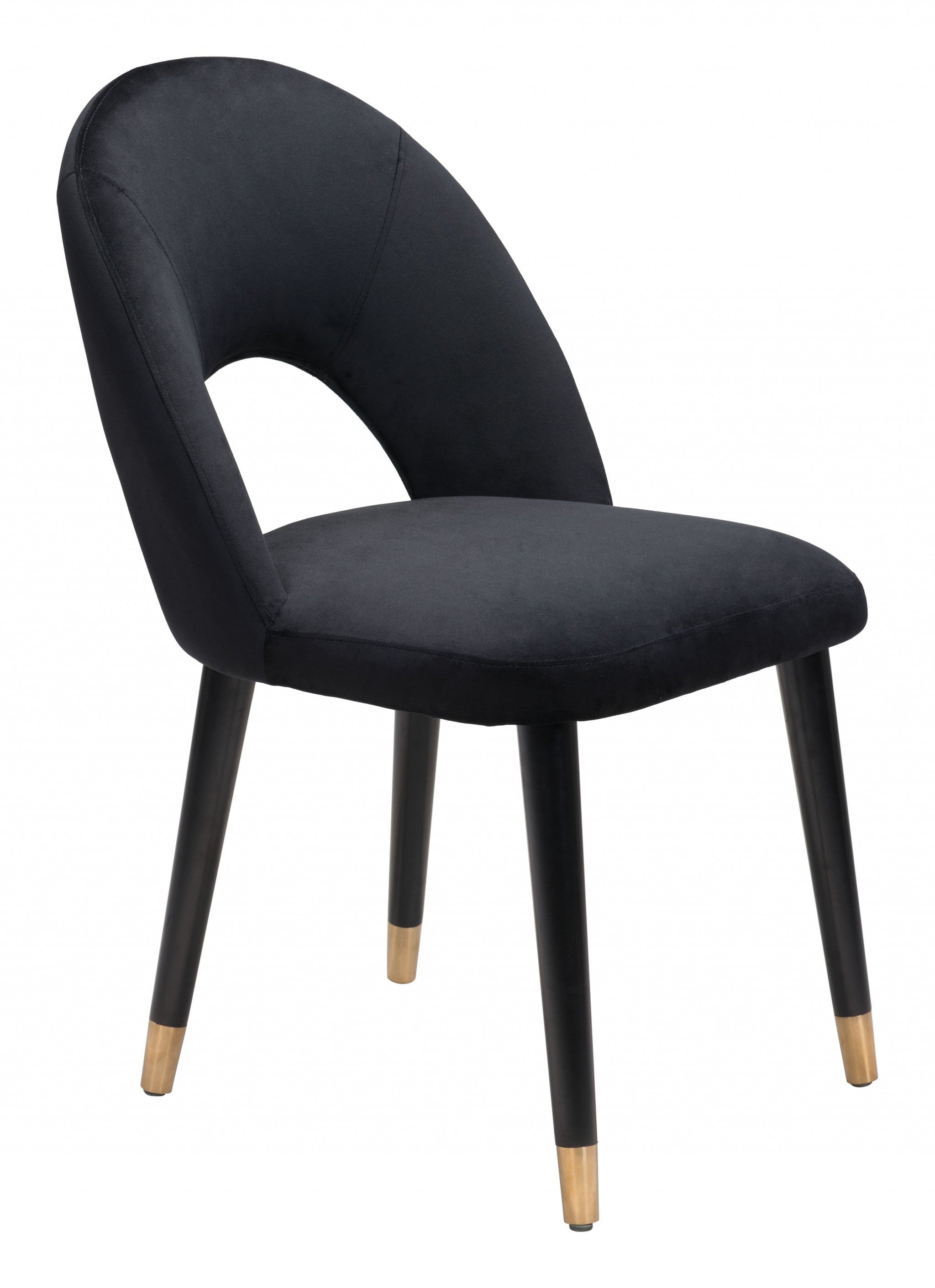 Set of Two Black Thick Loop Back Dining Chairs