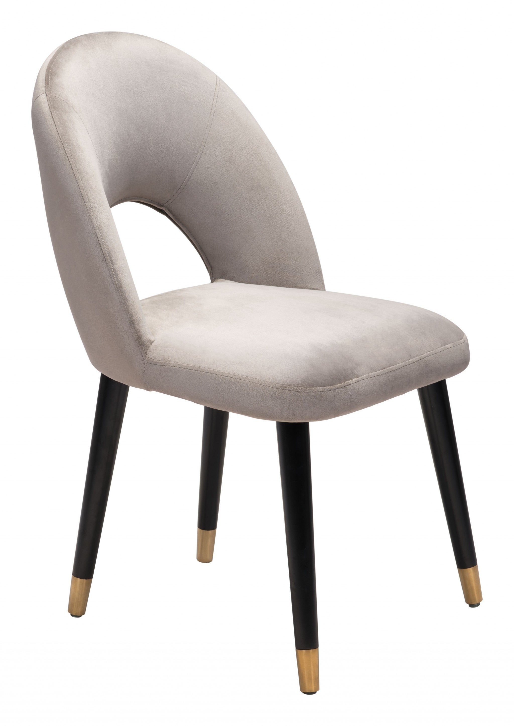 Set of Two Gray Thick Loop Back Dining Chairs