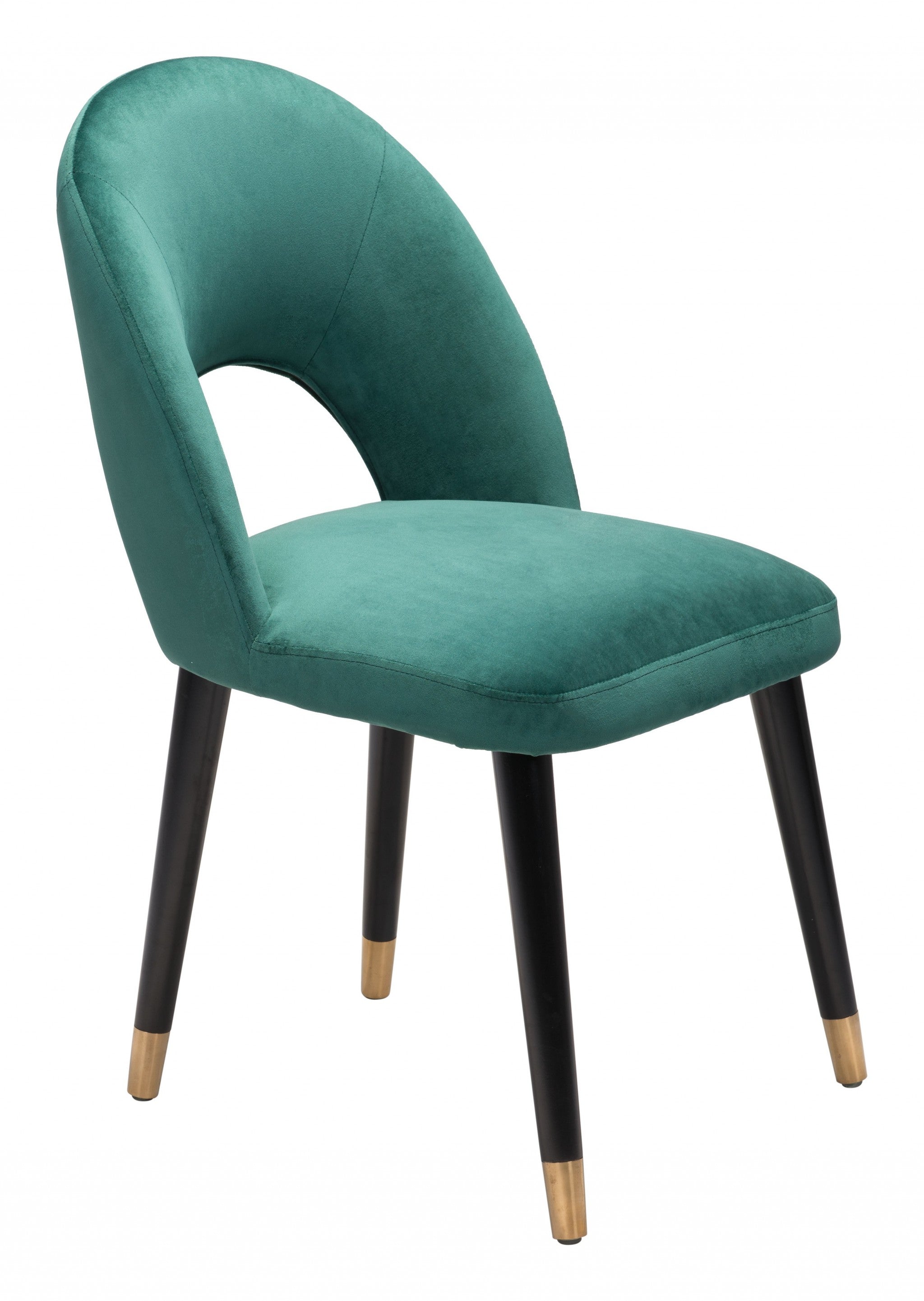 Set of Two Teal Green Thick Loop Back Dining Chairs