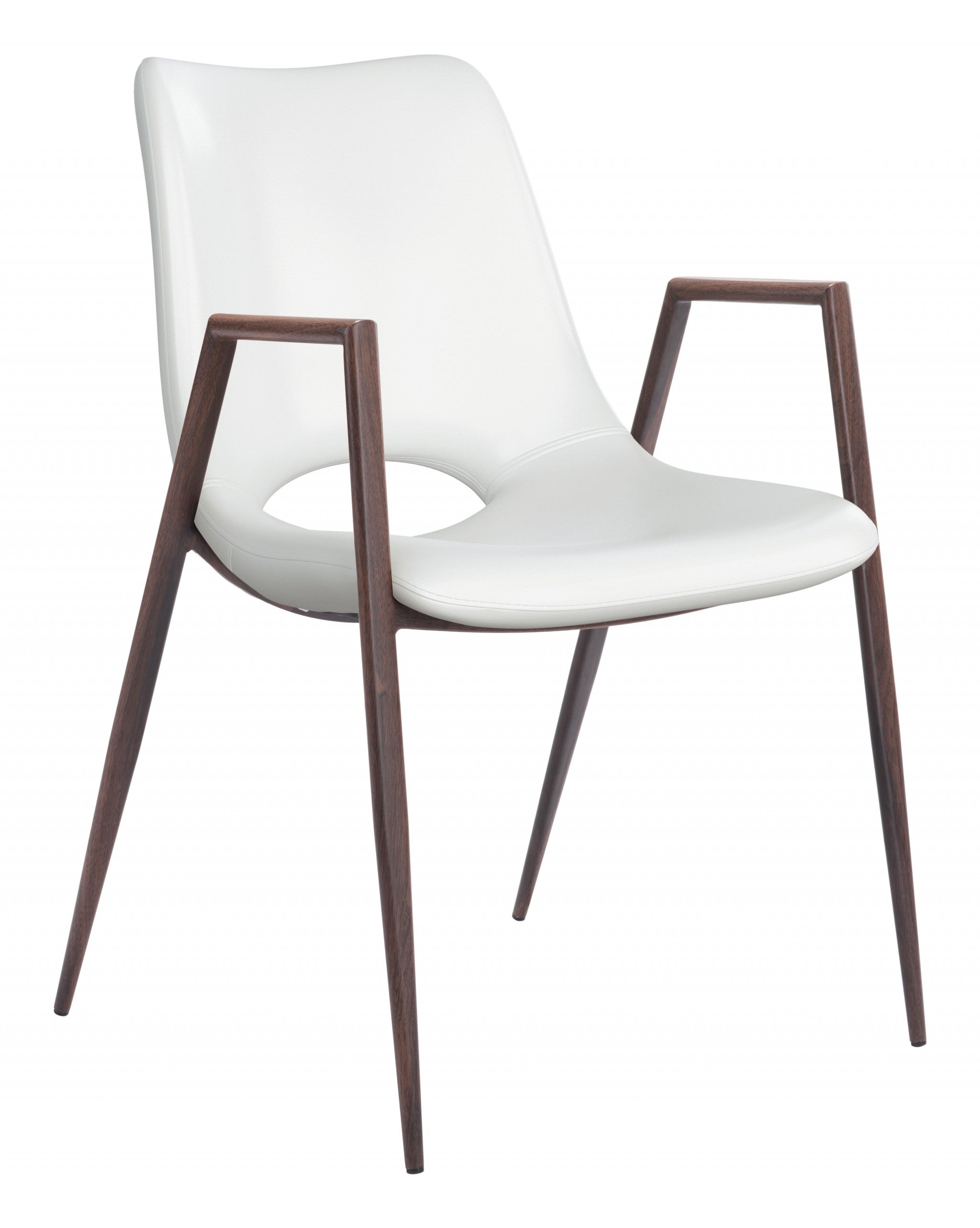 Set of Two White Retro Modern Funk Dining Chairs