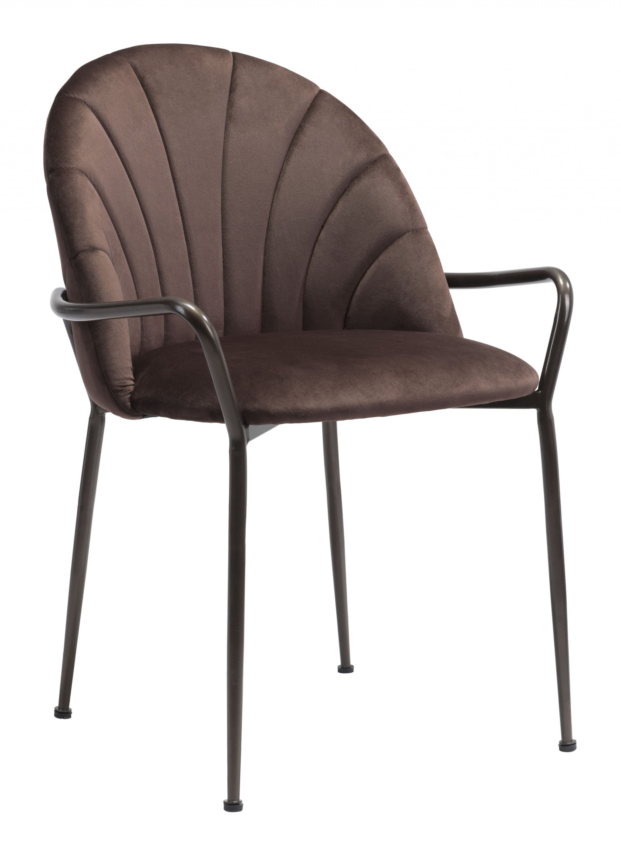 Set of Two Dark Brown Faux Leather Arch Dining Chairs