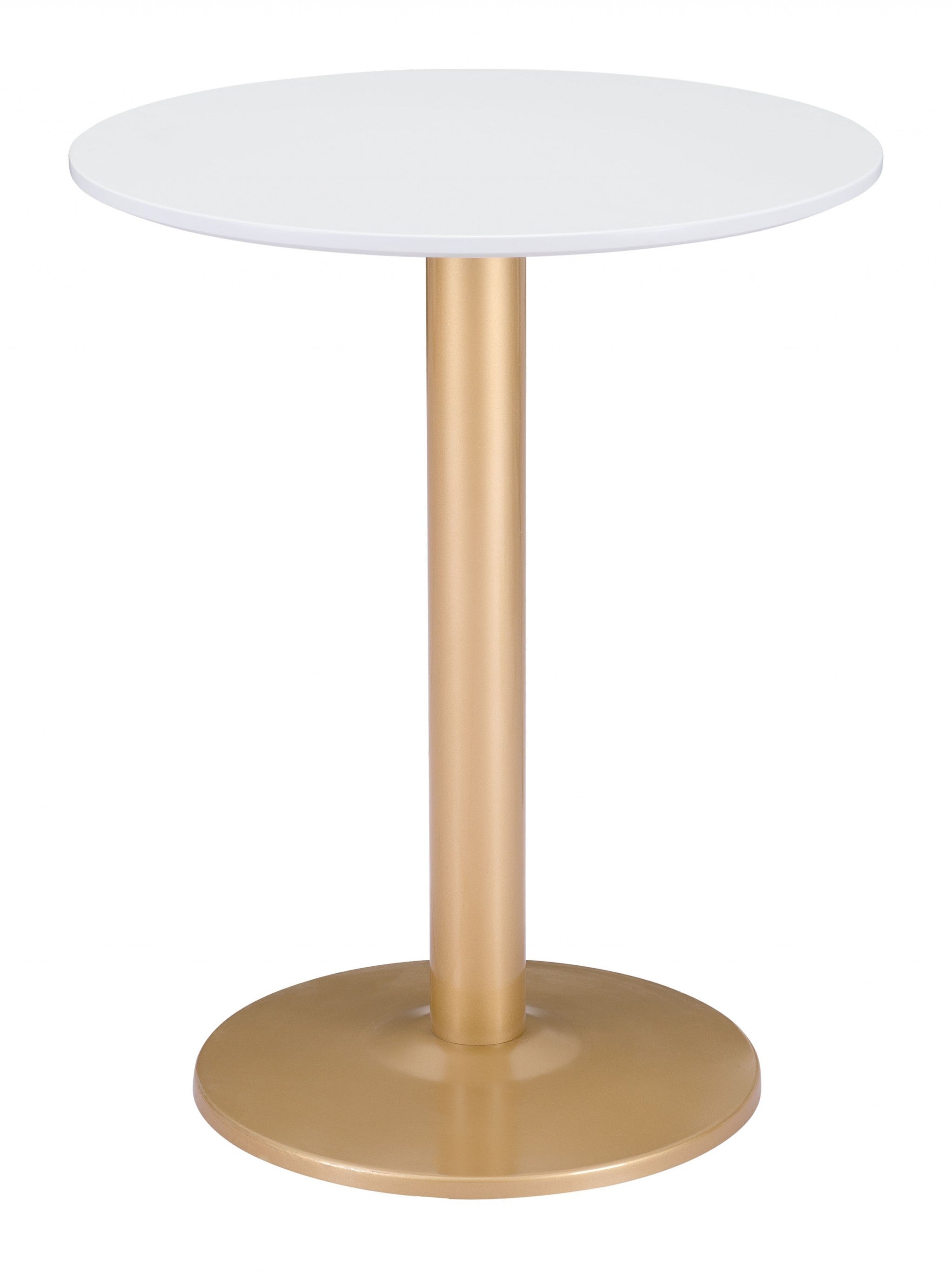 Gold and White Pedestal Bistro Table