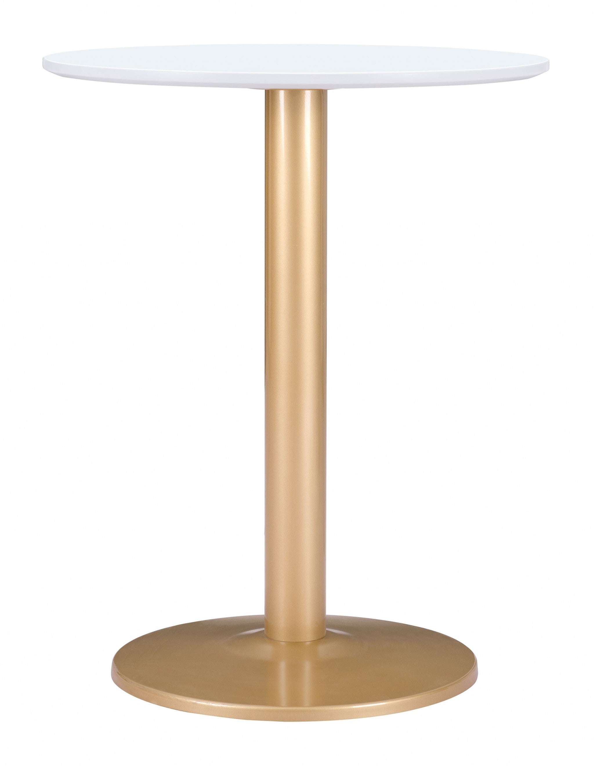 Gold and White Pedestal Bistro Table