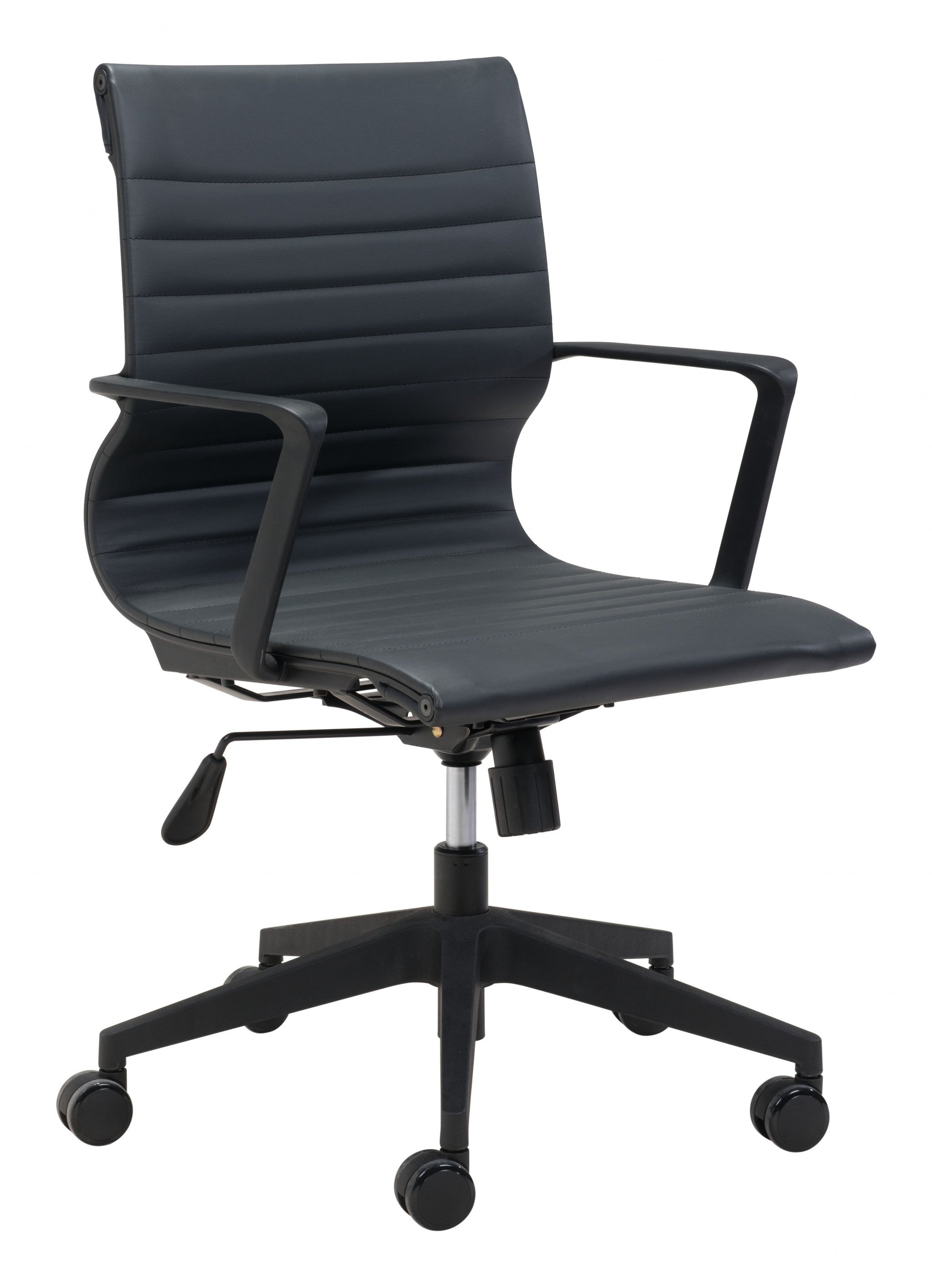 Mod All Black Faux Leather Office Chair