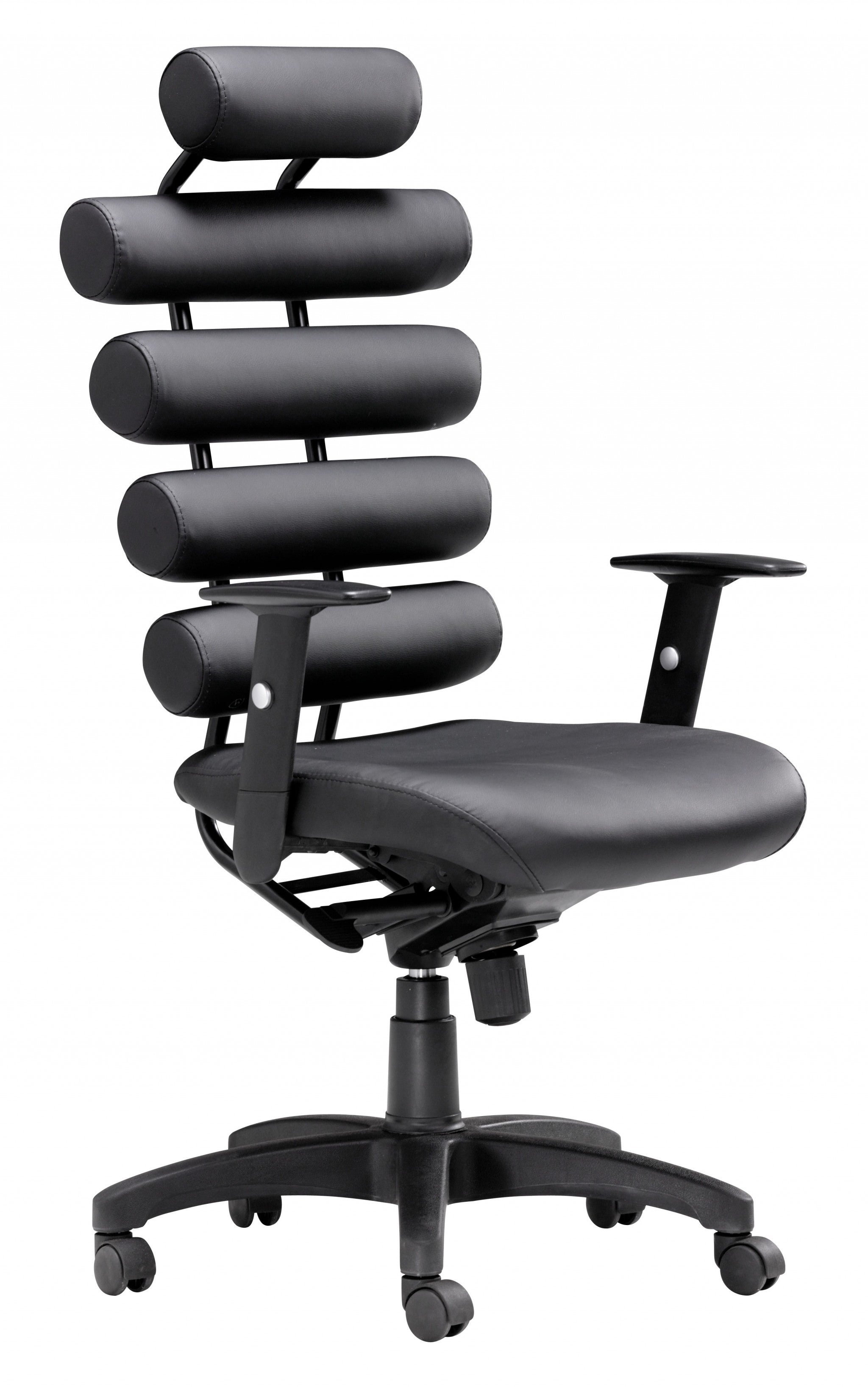 Ergo Chunky Black Faux Leather High Back Office Chair