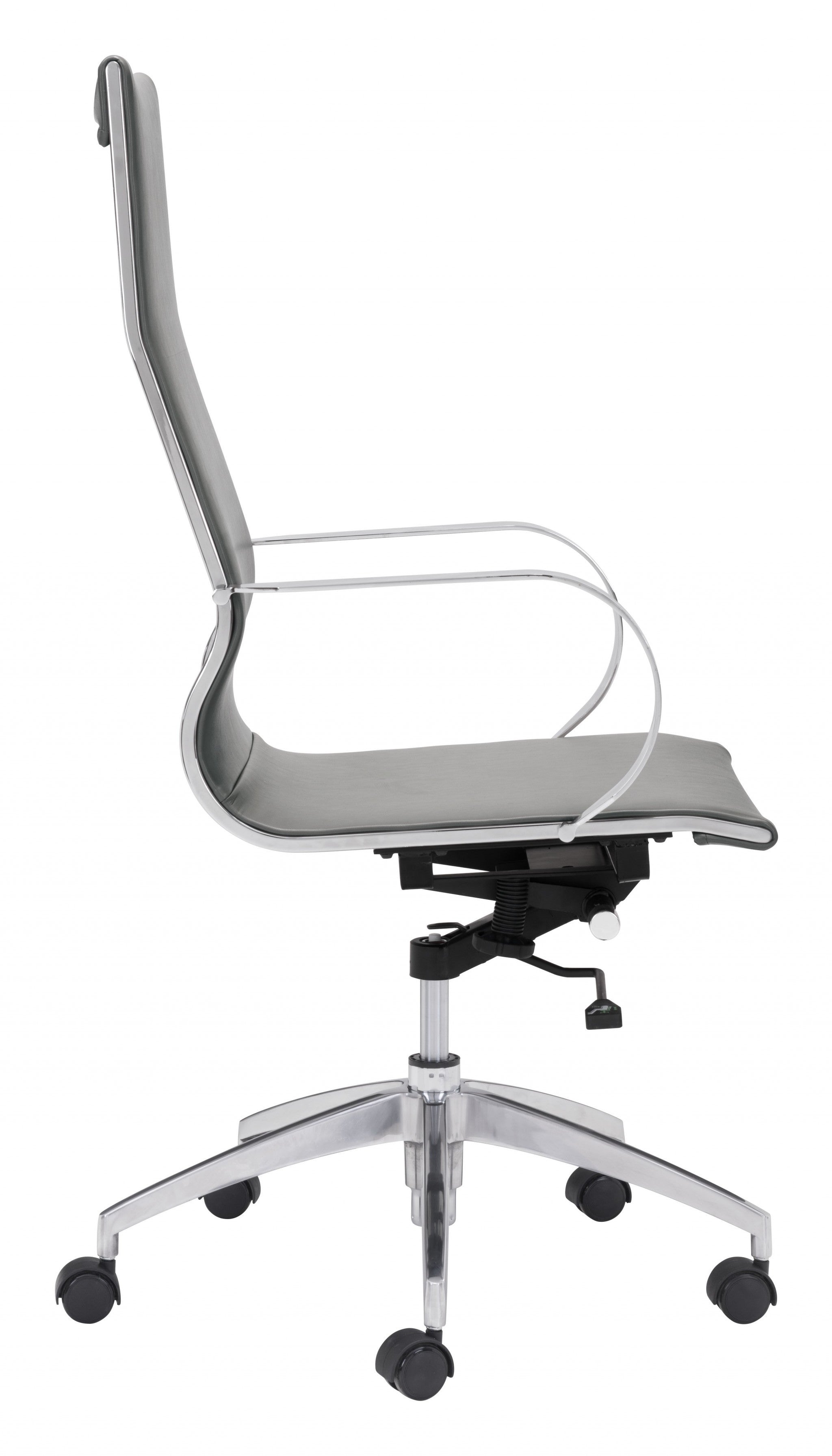 Gray Ergonomic Conference Room High Back Rolling Office Chair