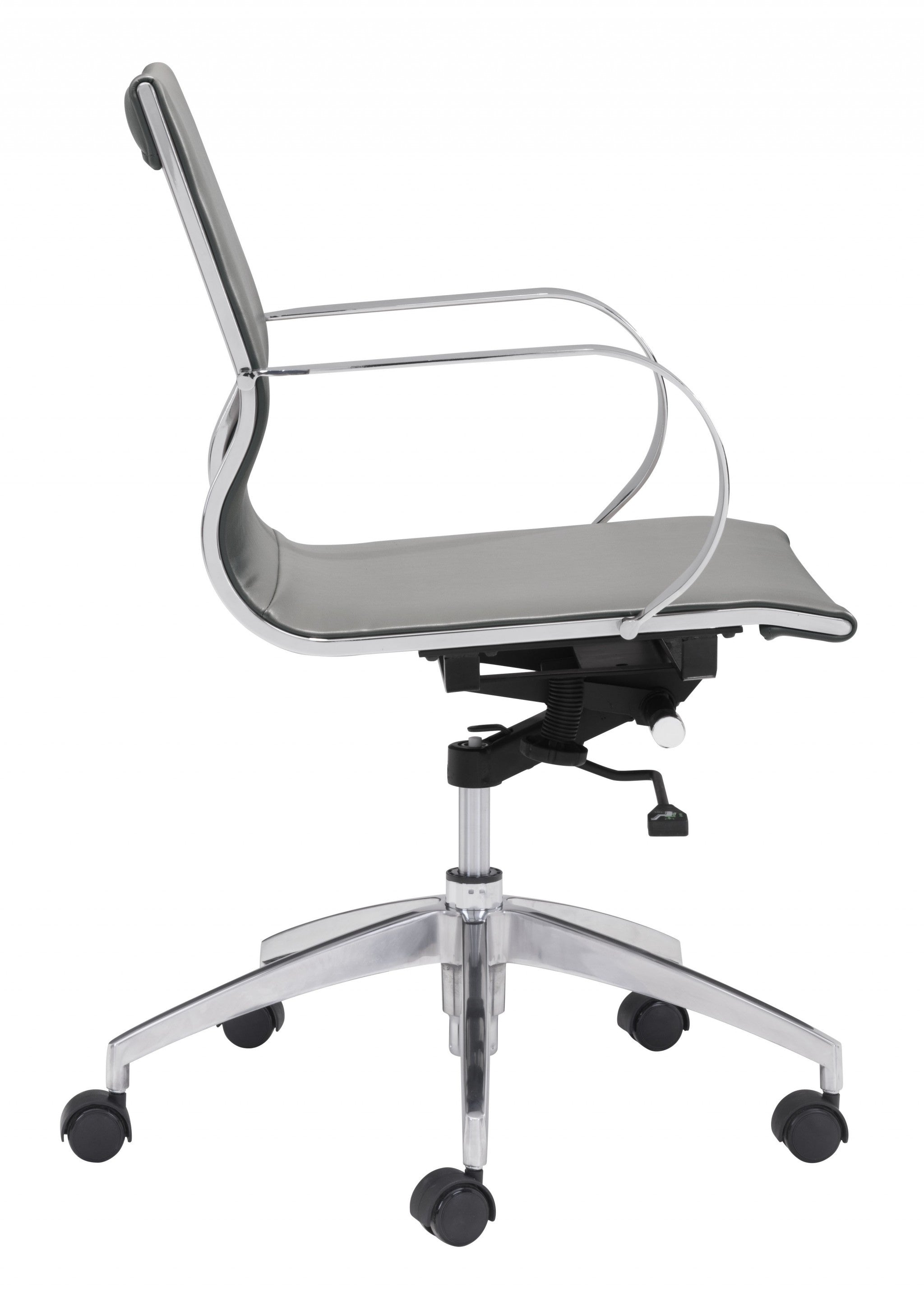 Gray Ergonomic Conference Room Low Back Rolling Office Chair