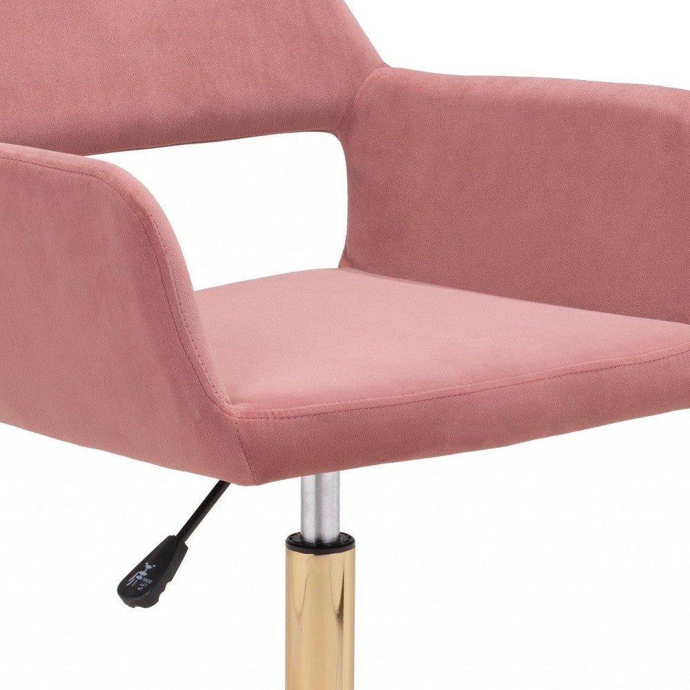 Boho Glam Pink and Gold Rolling Office Chair