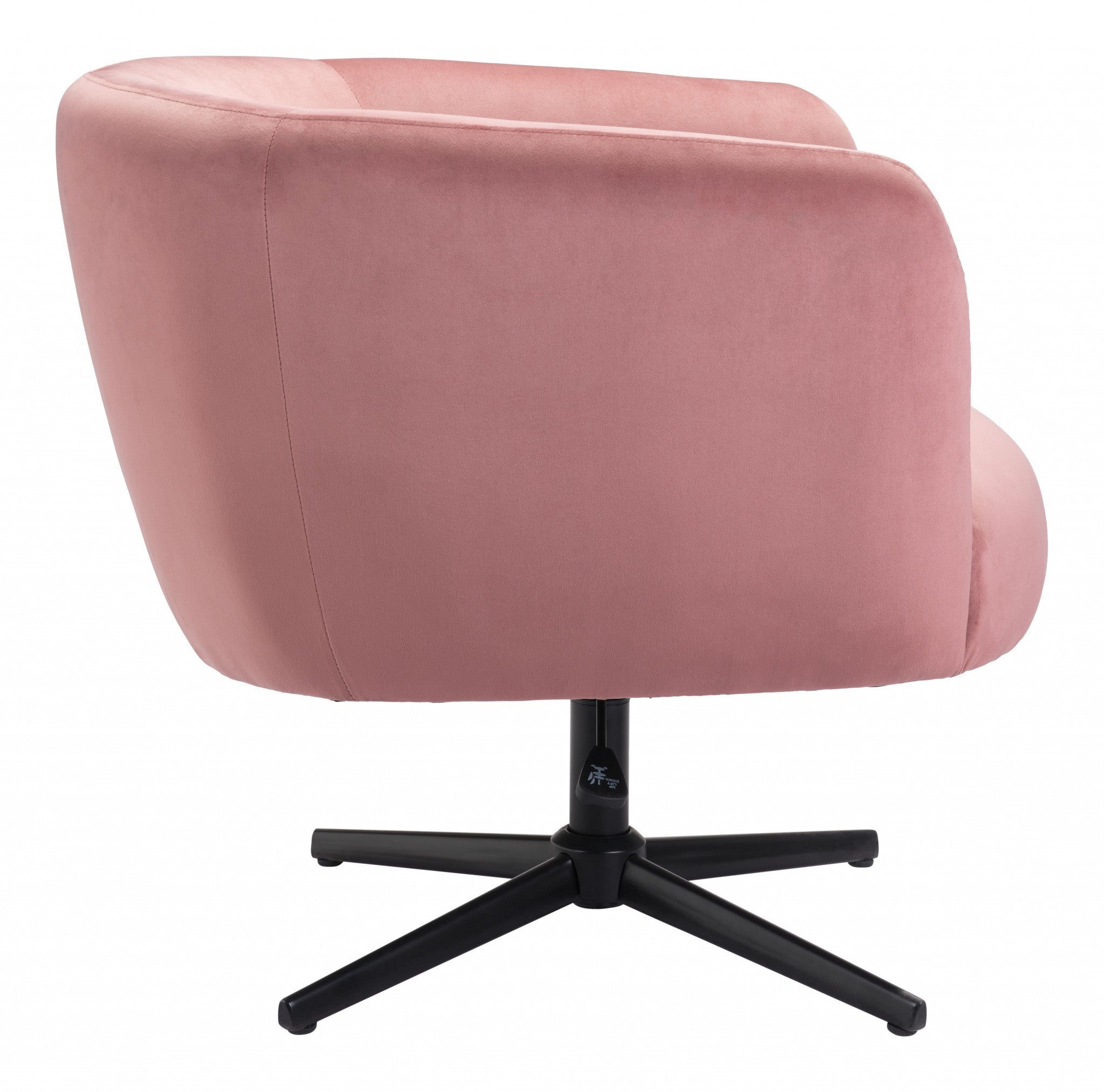 Gusto Glam Pink and Black Swivel Accent Chair