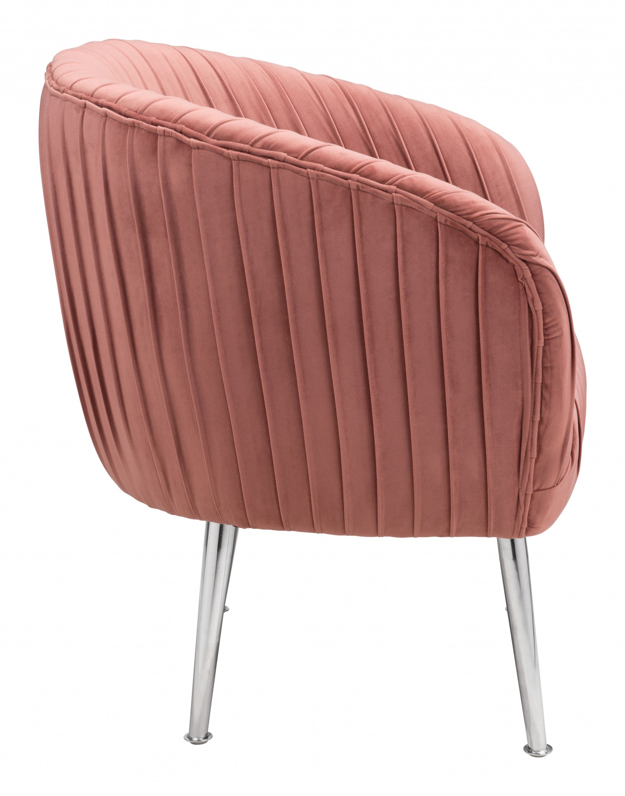 Rosy Pink Channeled Accent Club Chair