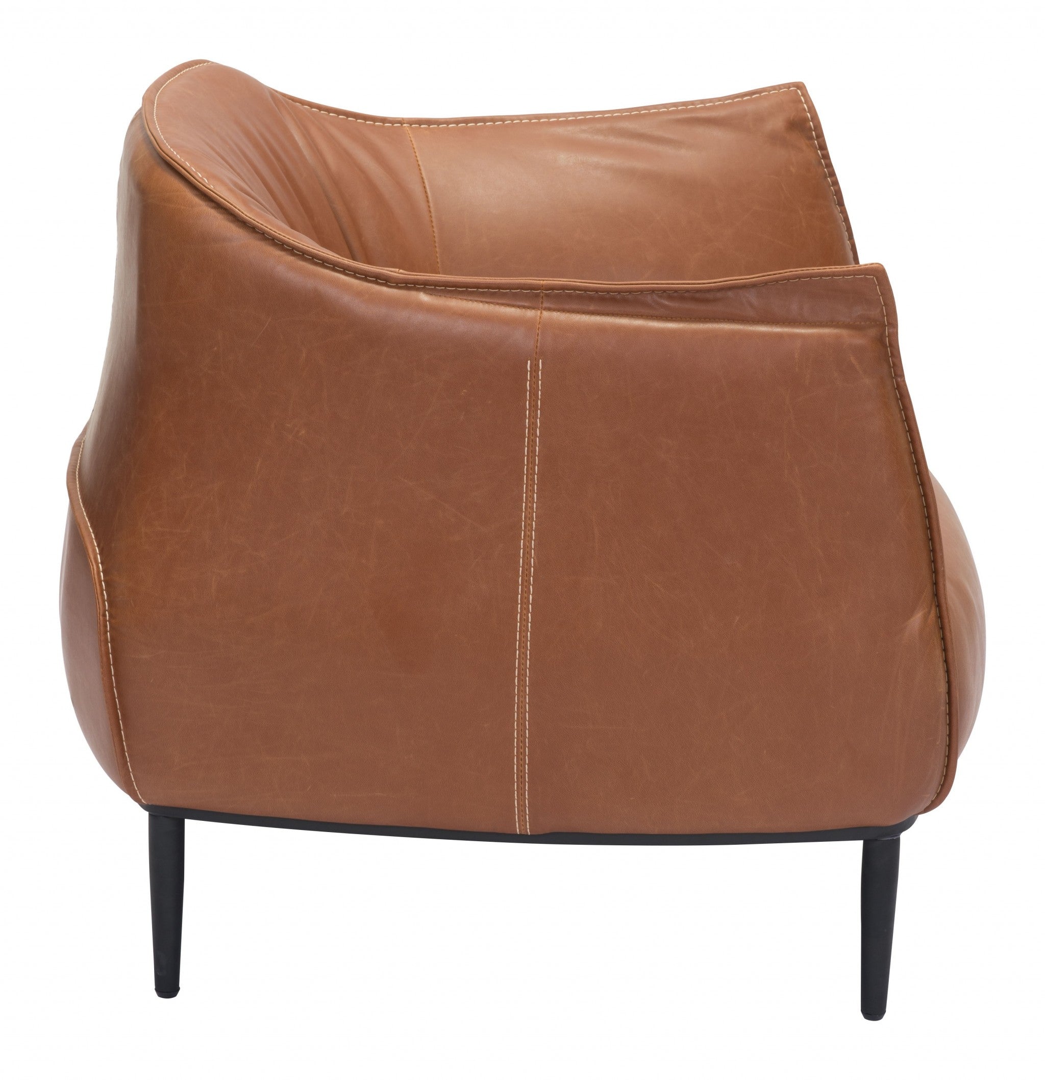 Terra Cotta Kiss Cozy Faux Leather Accent Chair