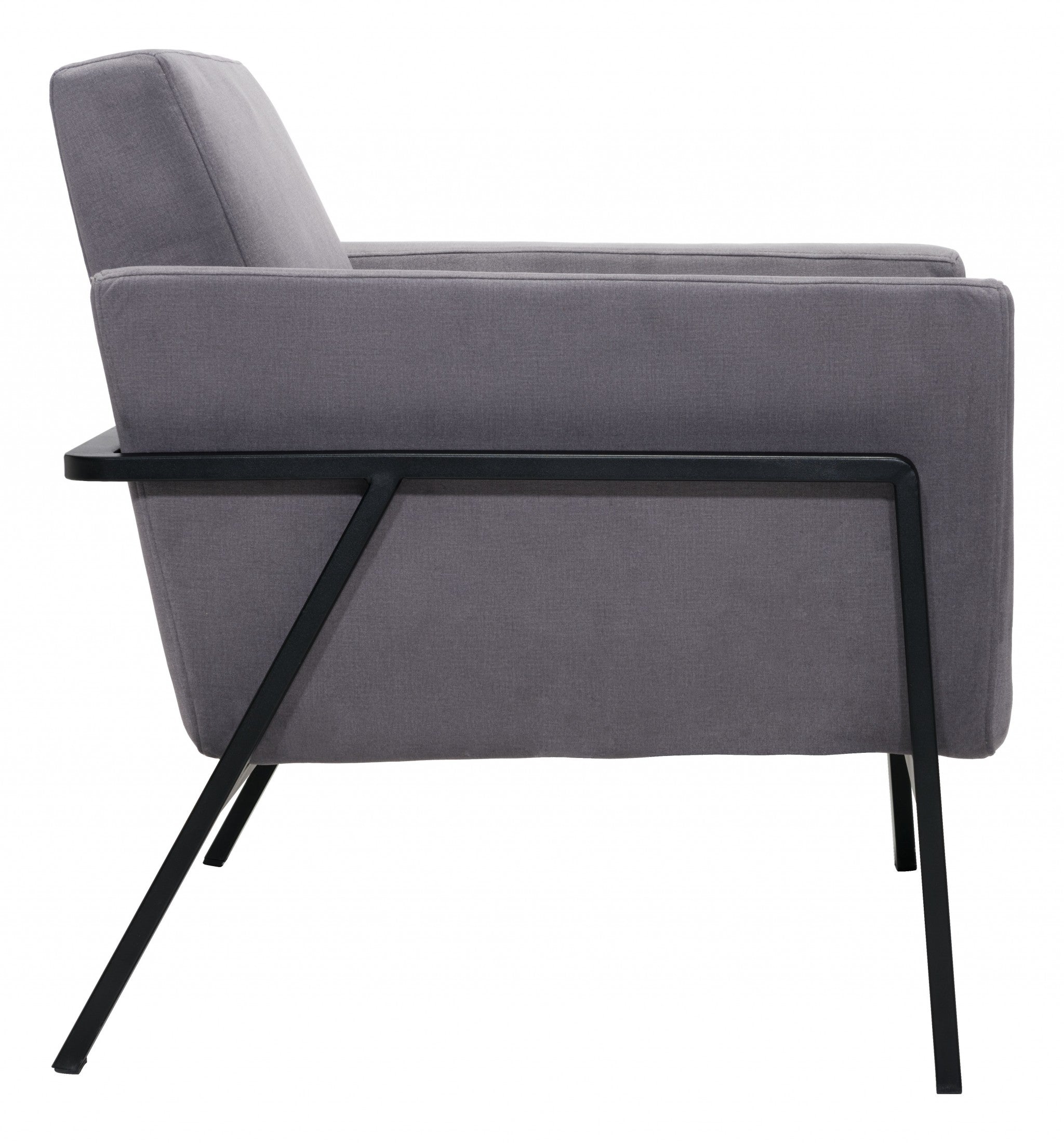 Gray and Black Accent Armchair