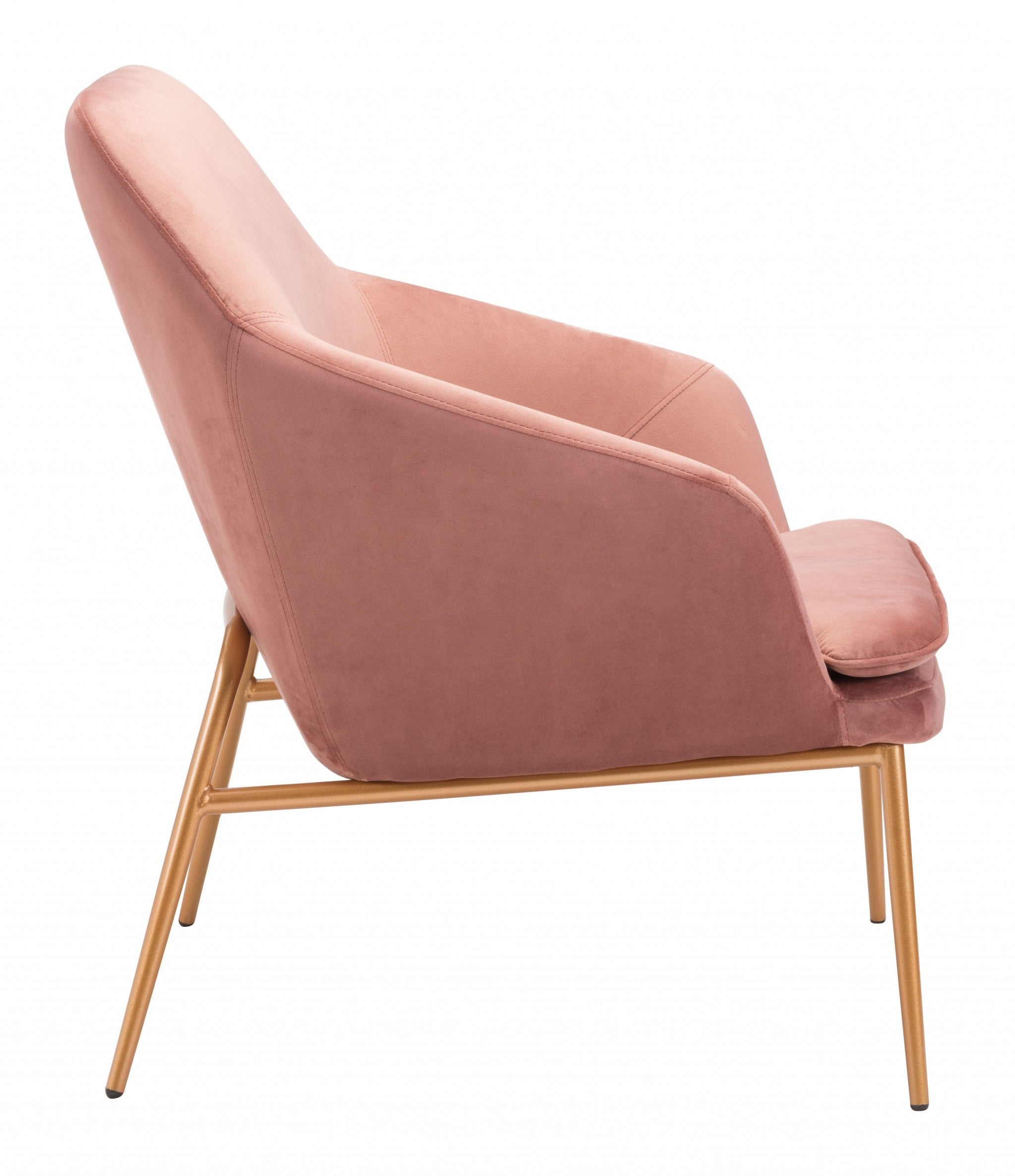 Pink Velvet and Gold Chair