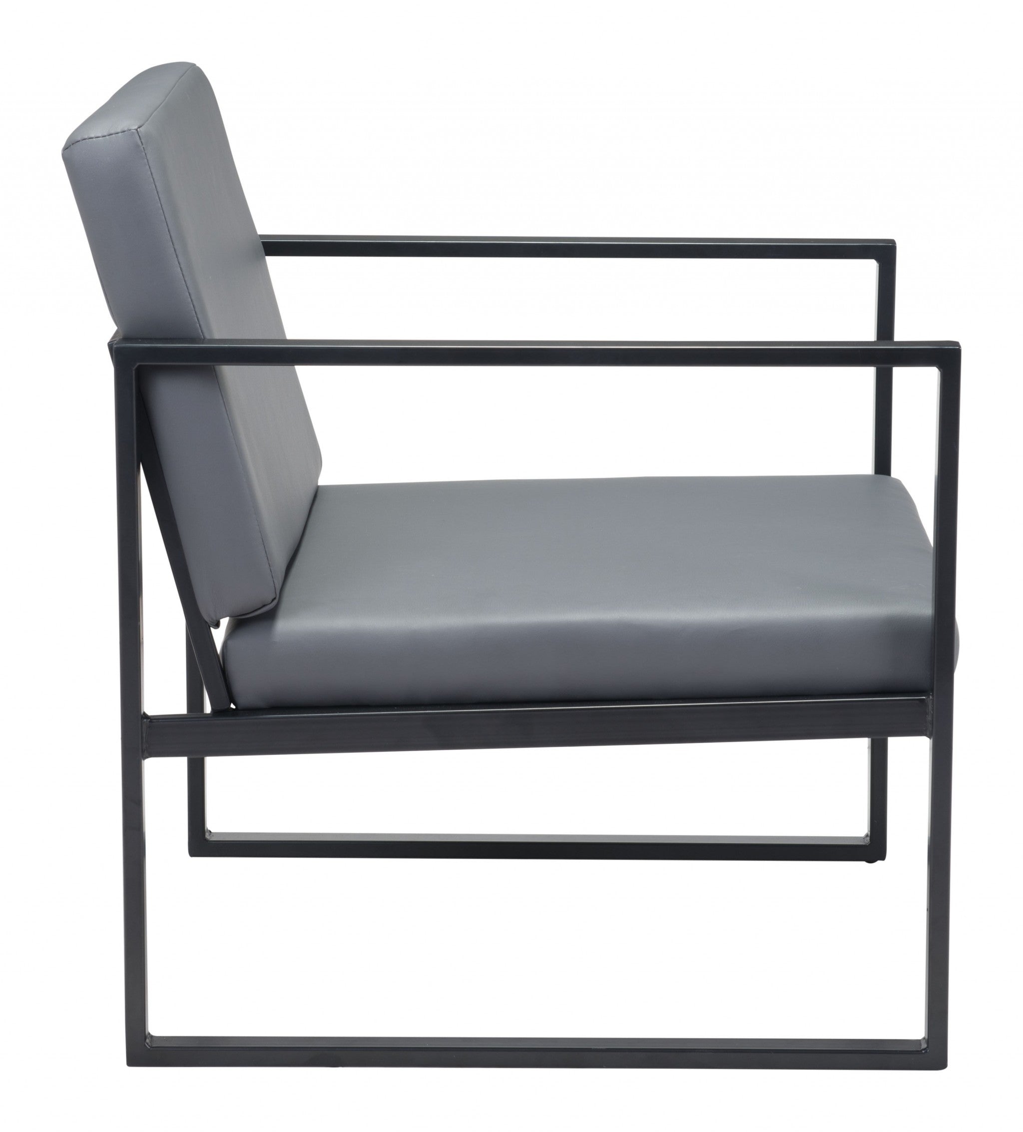 Gray and Black Sleek and Modern Accent Armchair