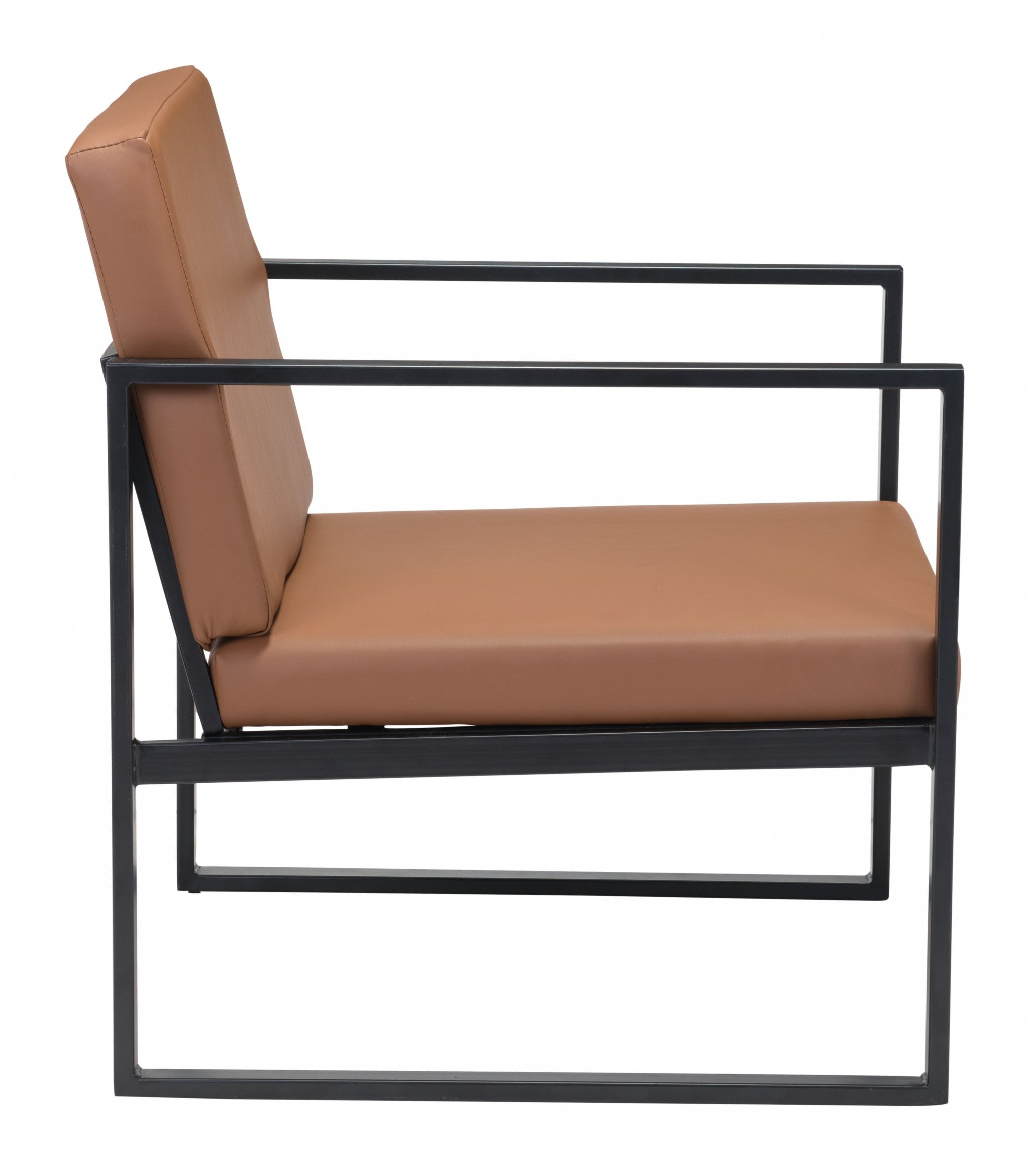 Brown and Black Sleek and Modern Accent Armchair