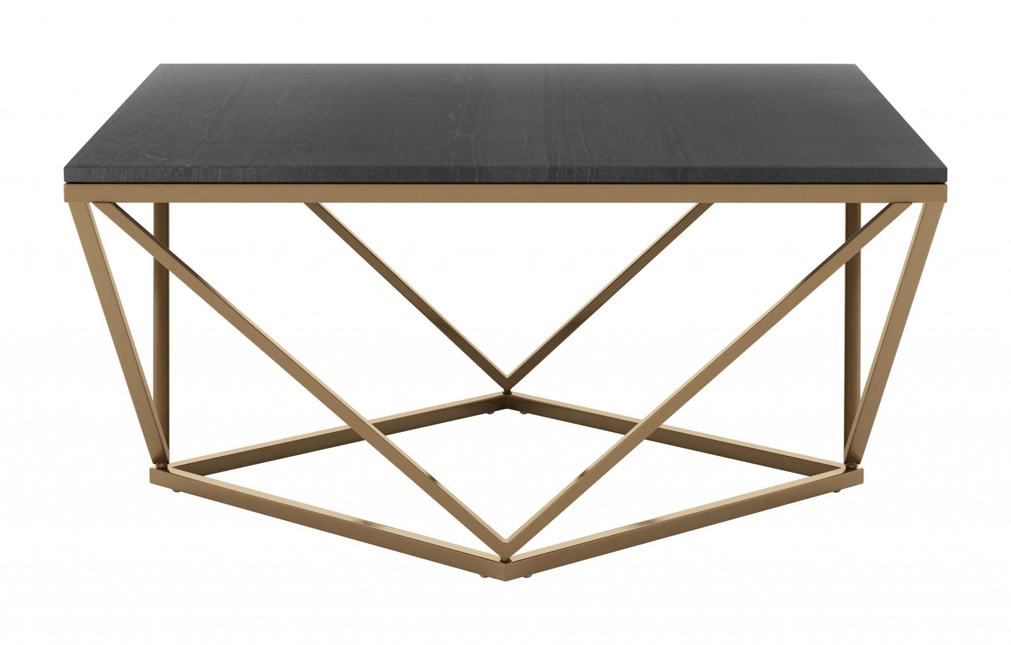 Black Marble and Gold Coffee Table