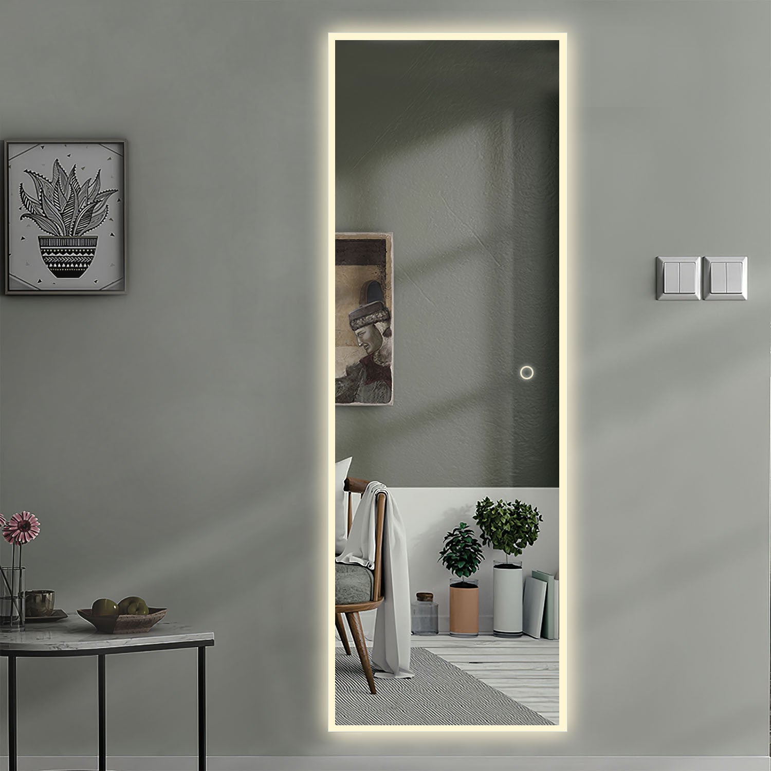 LED Backlit Rectangular Full-length Mirror