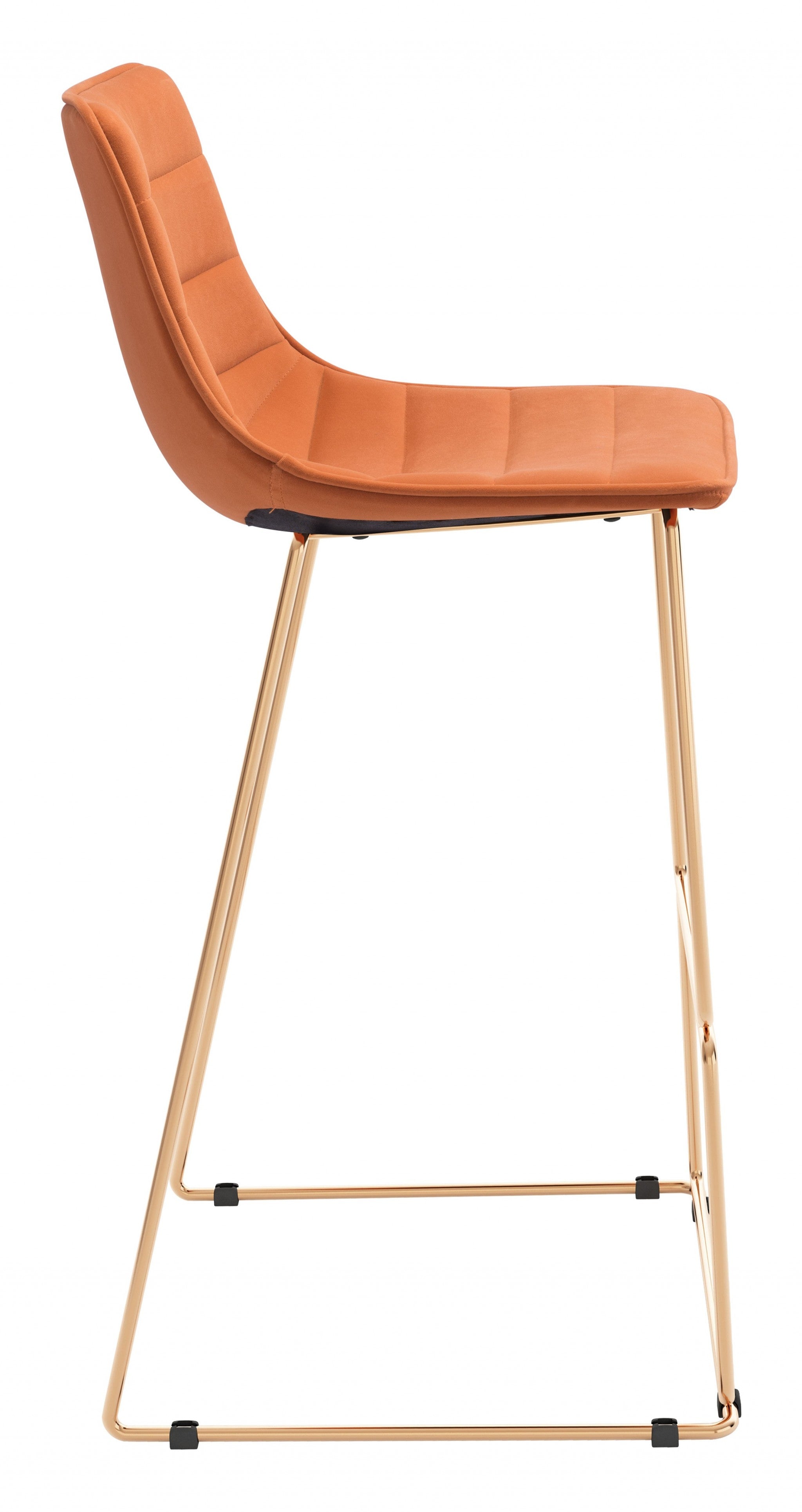 Mod Orange and Gold Bar Height Chair