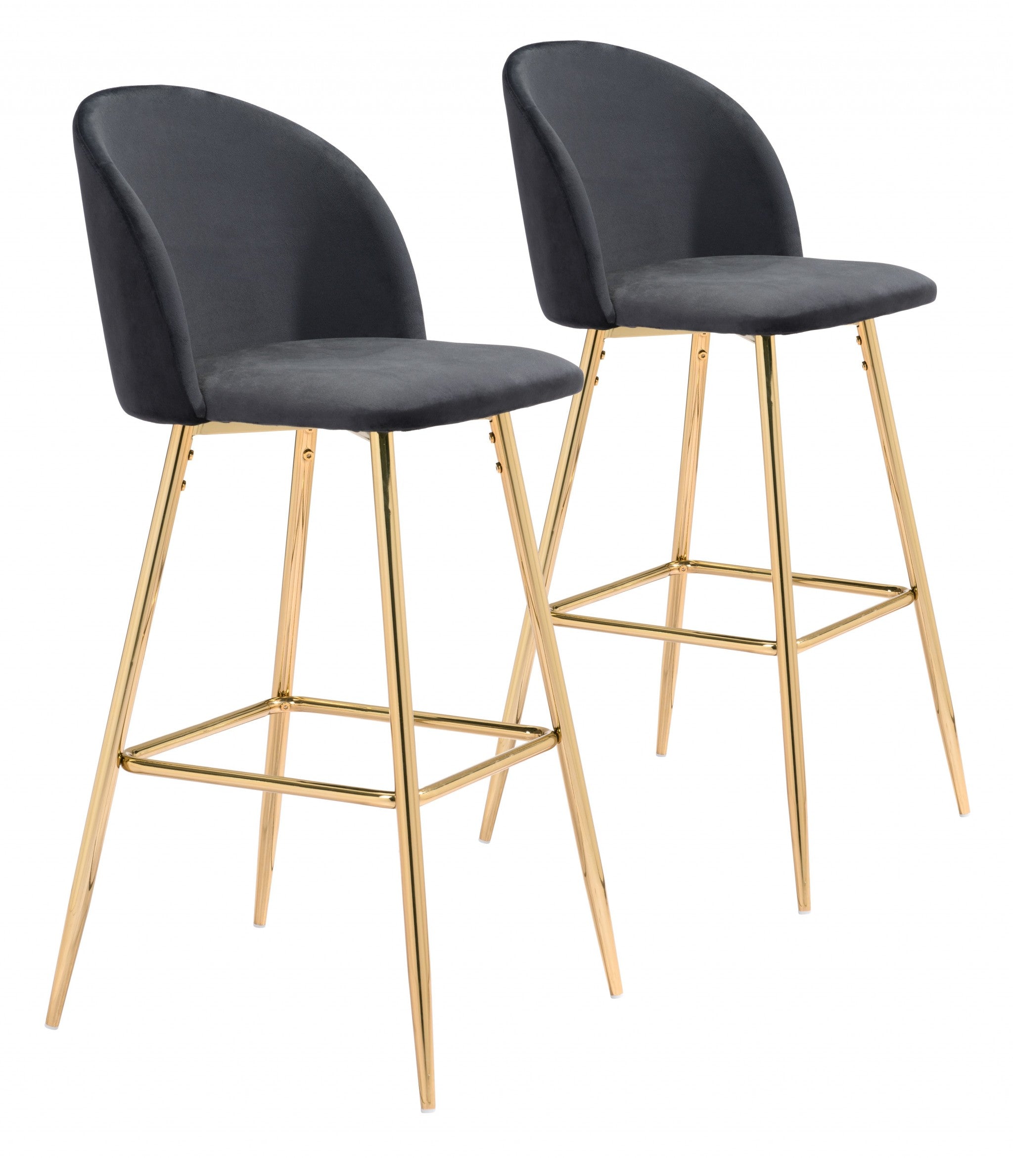 Jet Black and Gold Modern Pringle Bar Chair