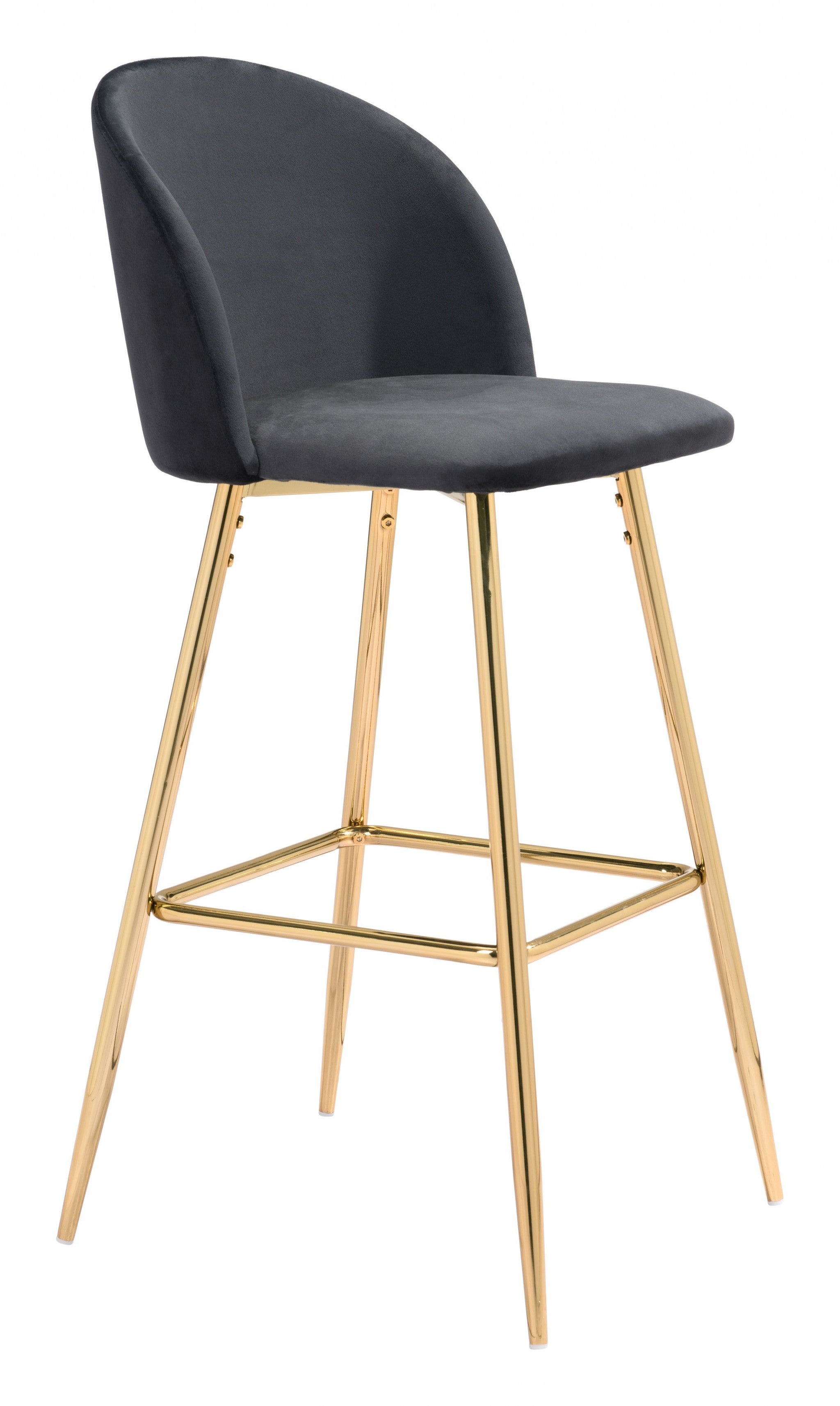 Jet Black and Gold Modern Pringle Bar Chair